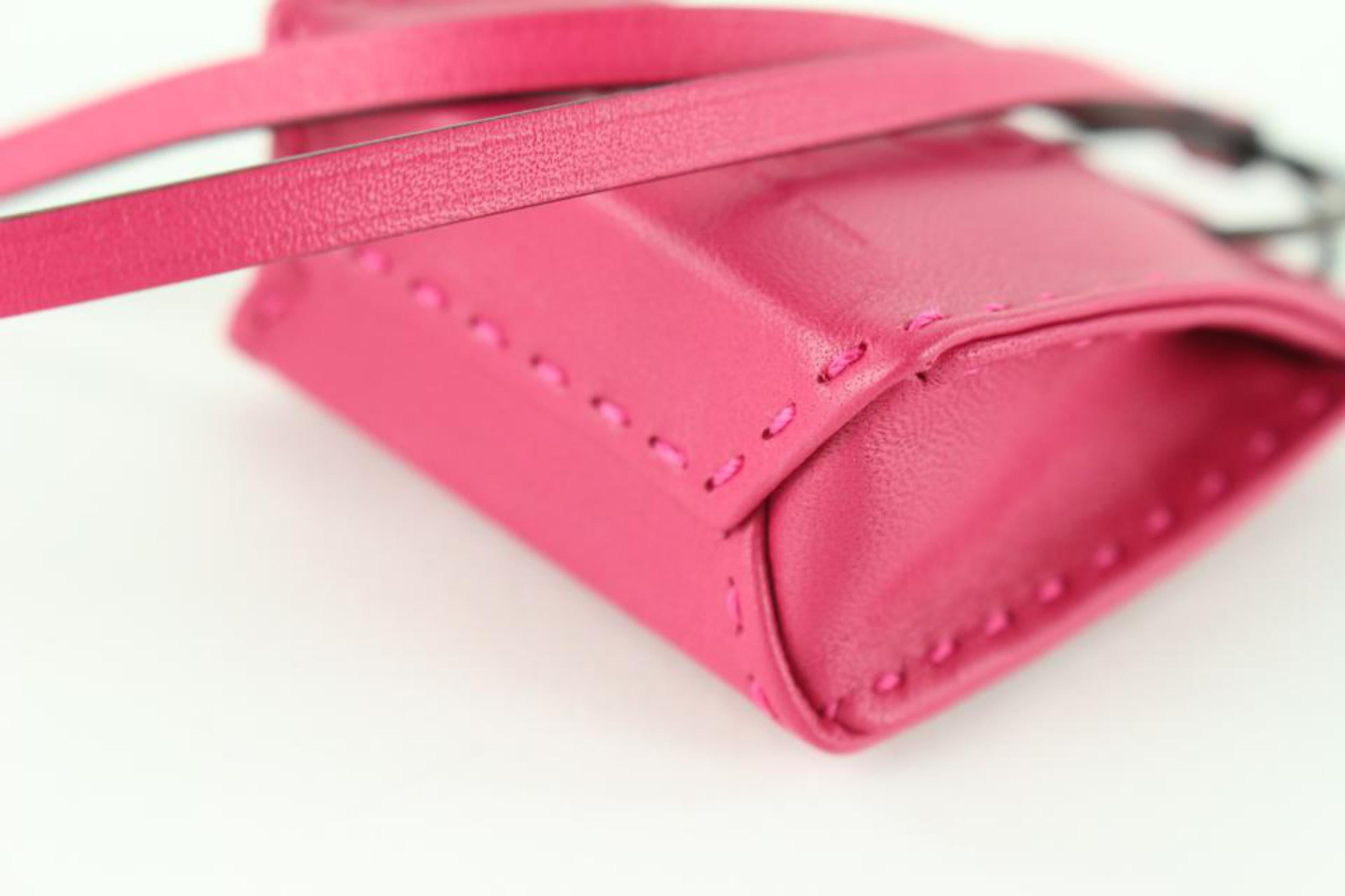 Hermès Rose Tyrien Shopping Bag Tote Charm Birkin Kelly 1H1026 en vente 1