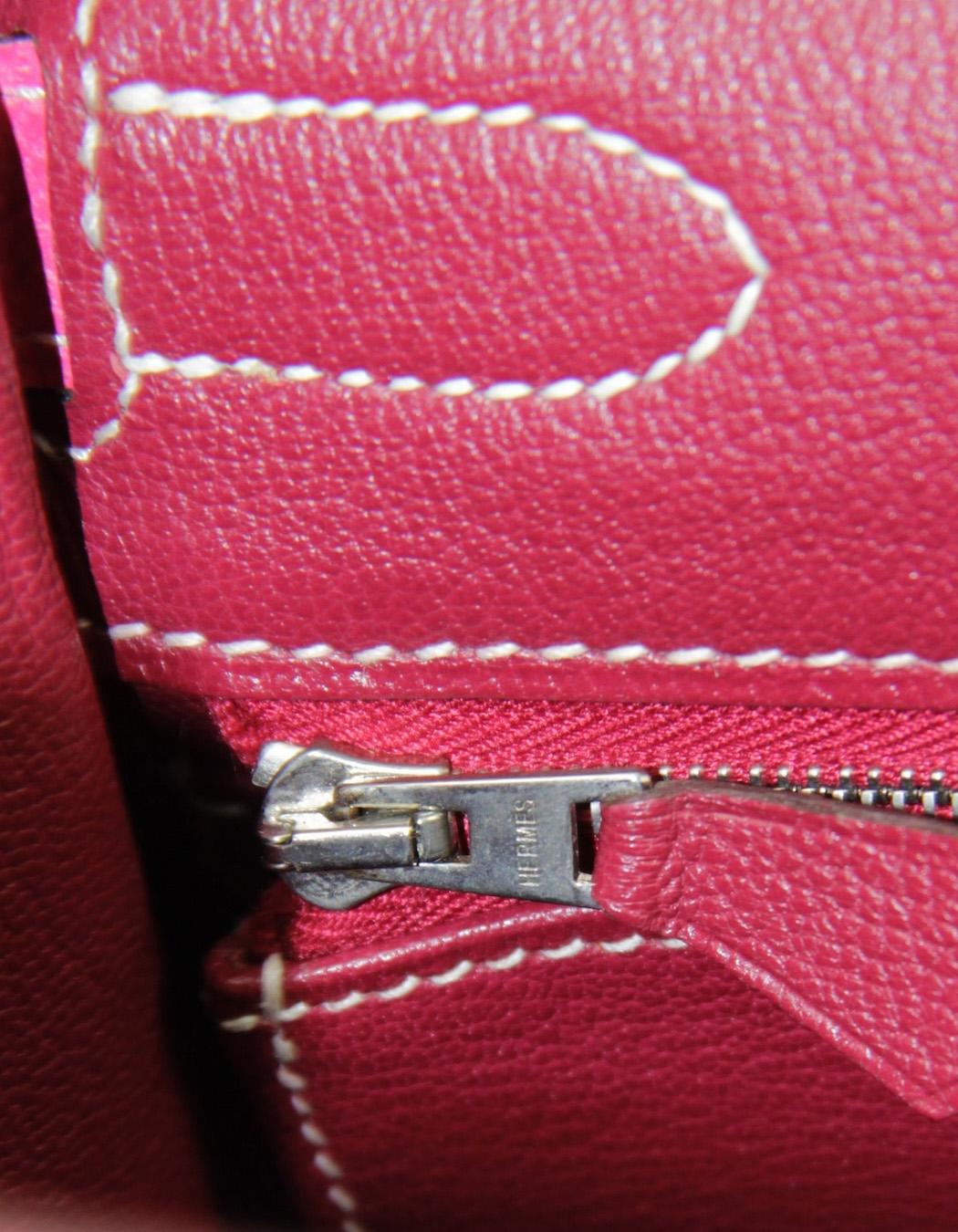 Hermes Rose Tyrien/ Tosca Epsom Leather 32cm Candy Kelly Bag PHW For Sale 9