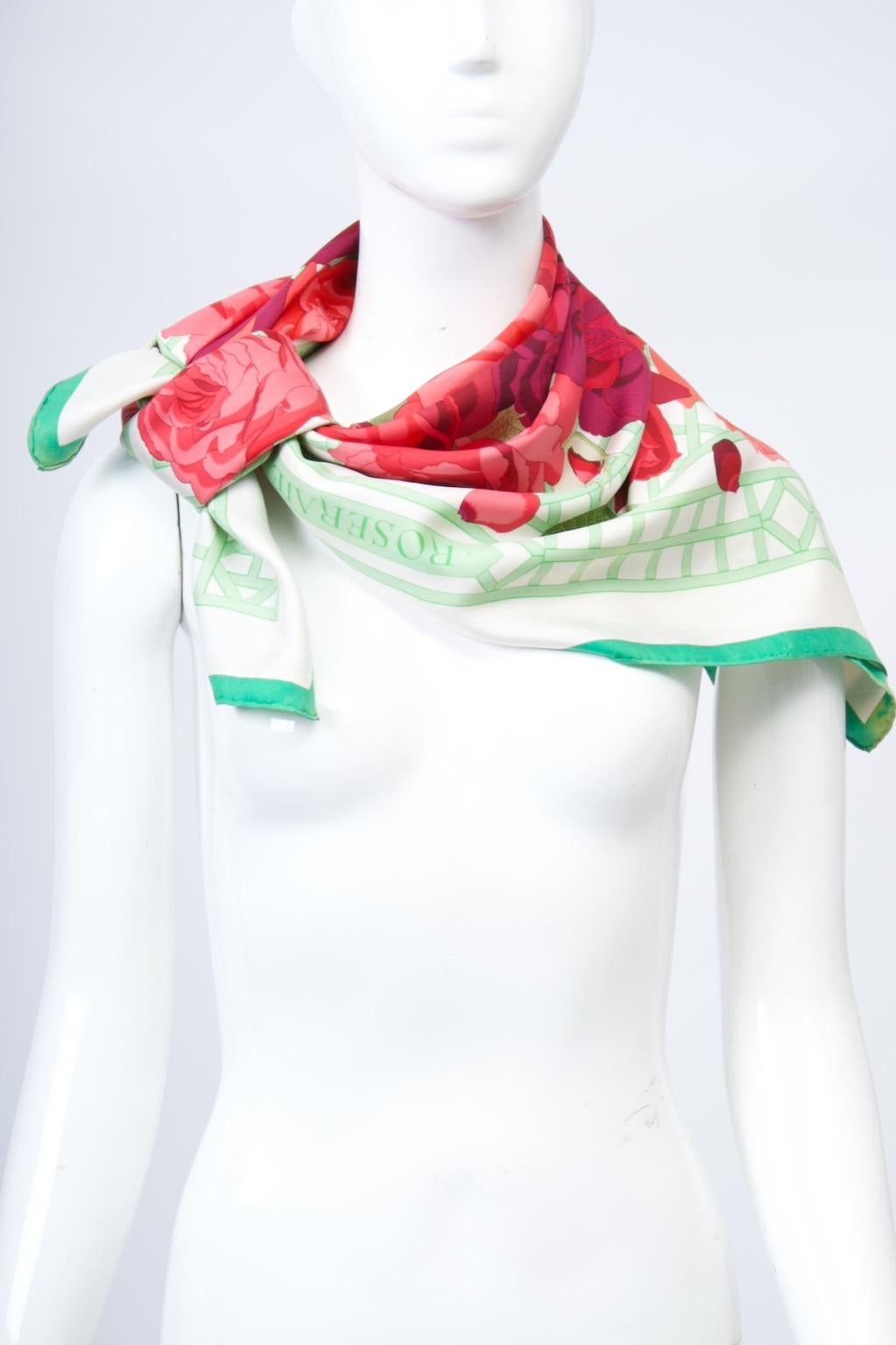 Hermes Roseraie Scarf For Sale 5