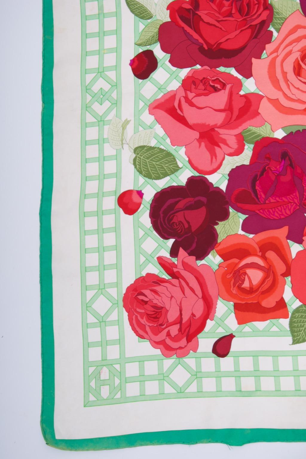 Hermes Roseraie Scarf For Sale 1