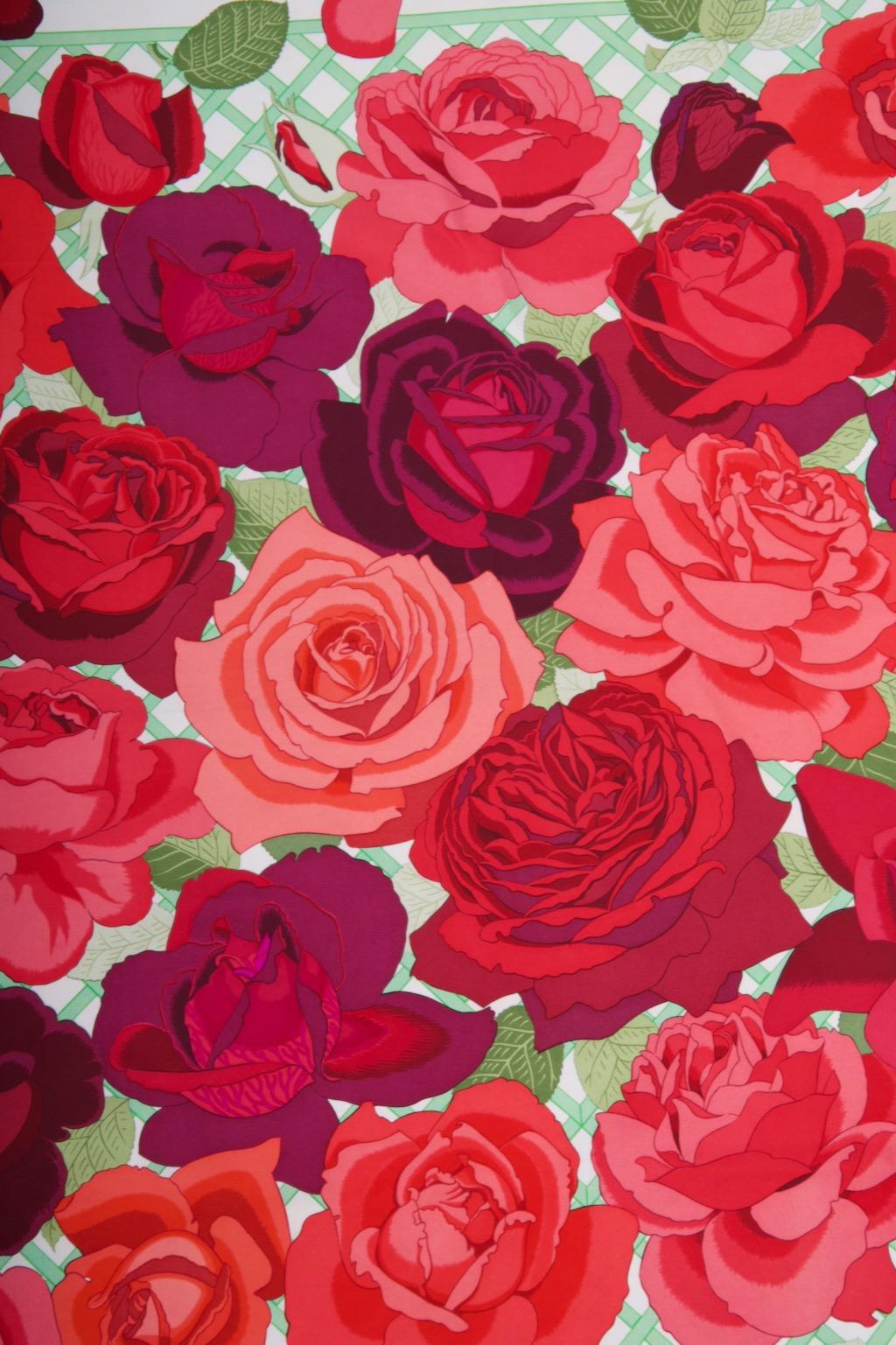 Hermes Roseraie Scarf For Sale 3