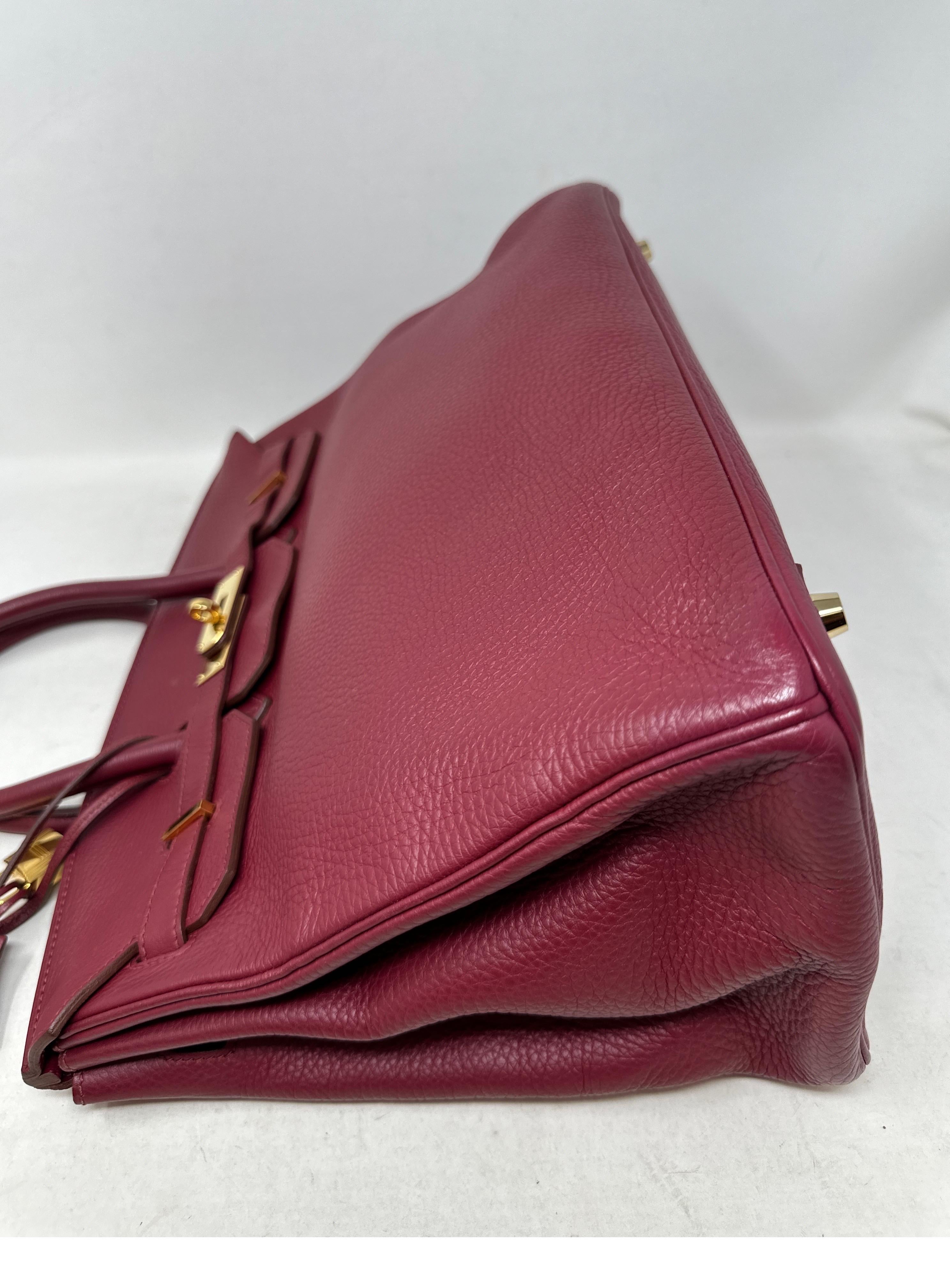 Sac Hermes Rouge Birkin 35  en vente 7