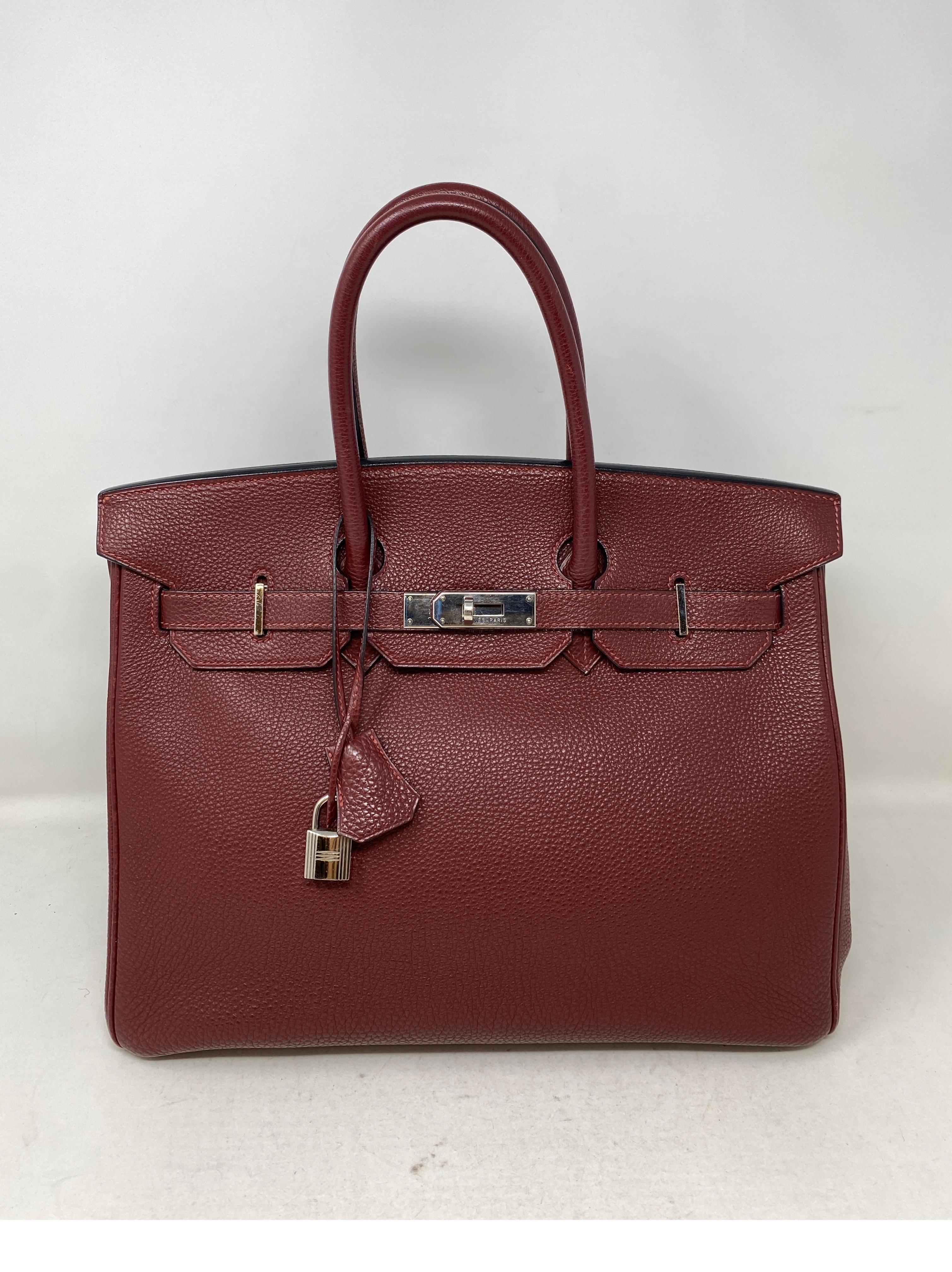 Hermes Rouge Birkin 35 Bag 7