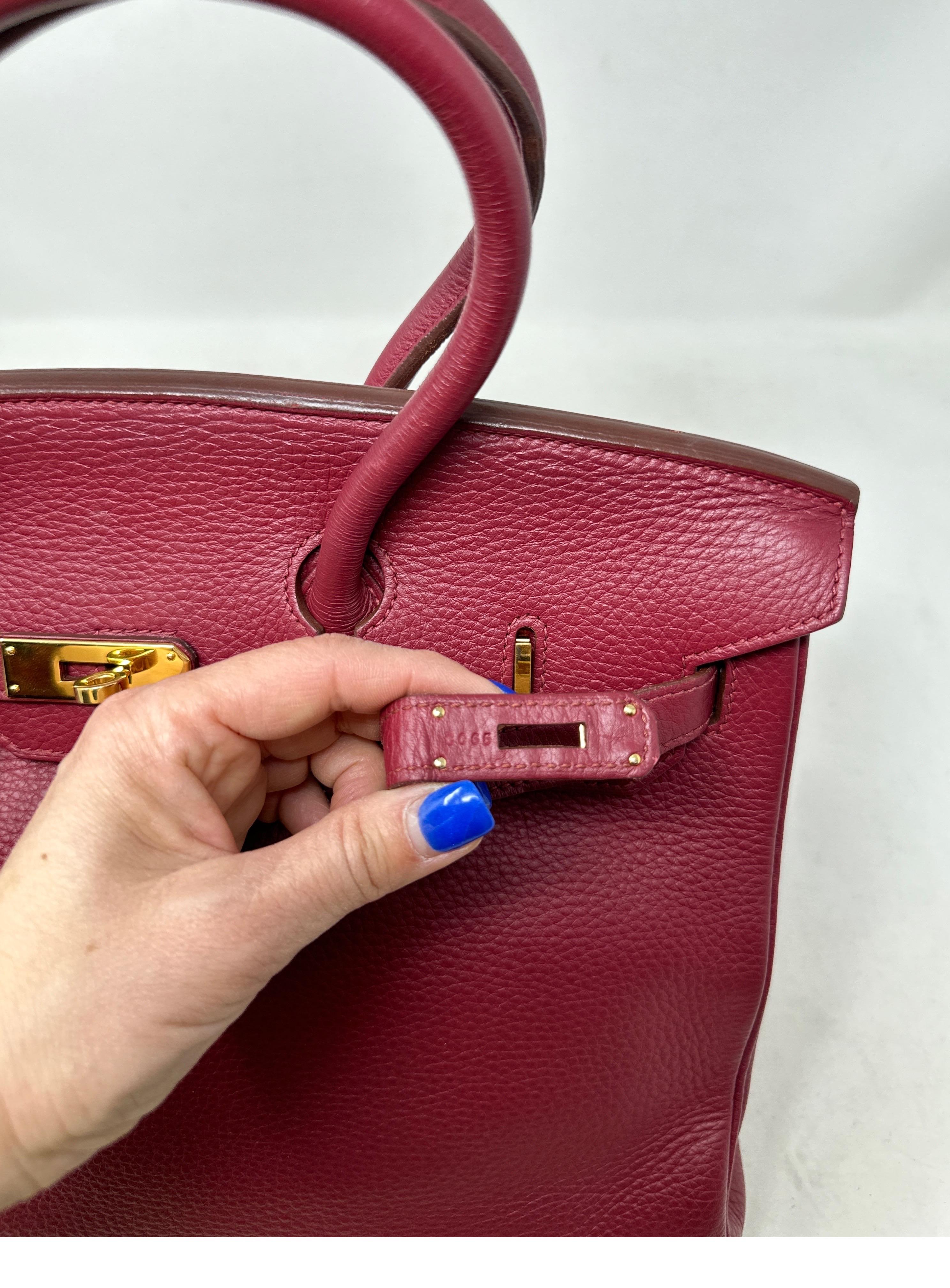 Hermes Rouge Birkin 35 Bag 8