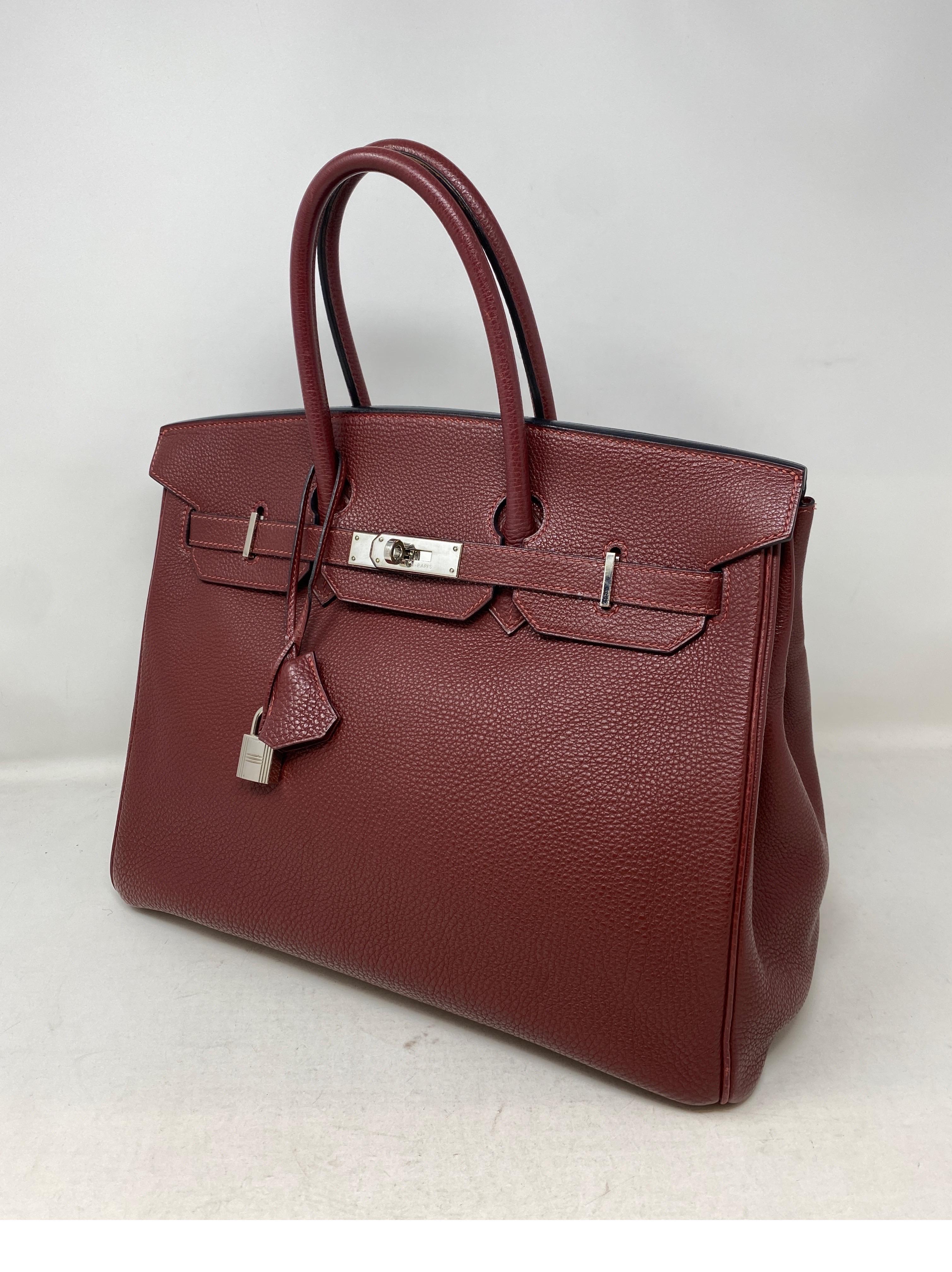 Hermes Rouge Birkin 35 Bag 9