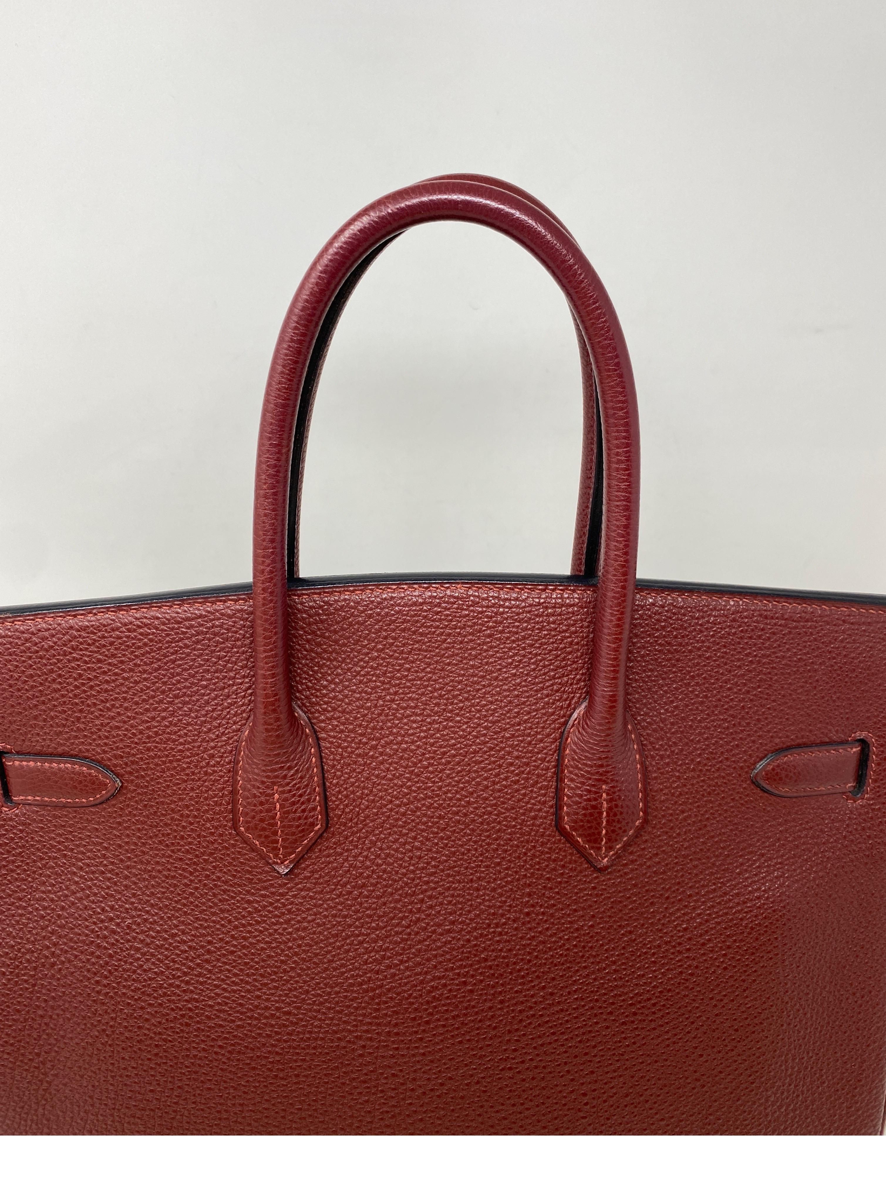 Hermes Rouge Birkin 35 Bag 10