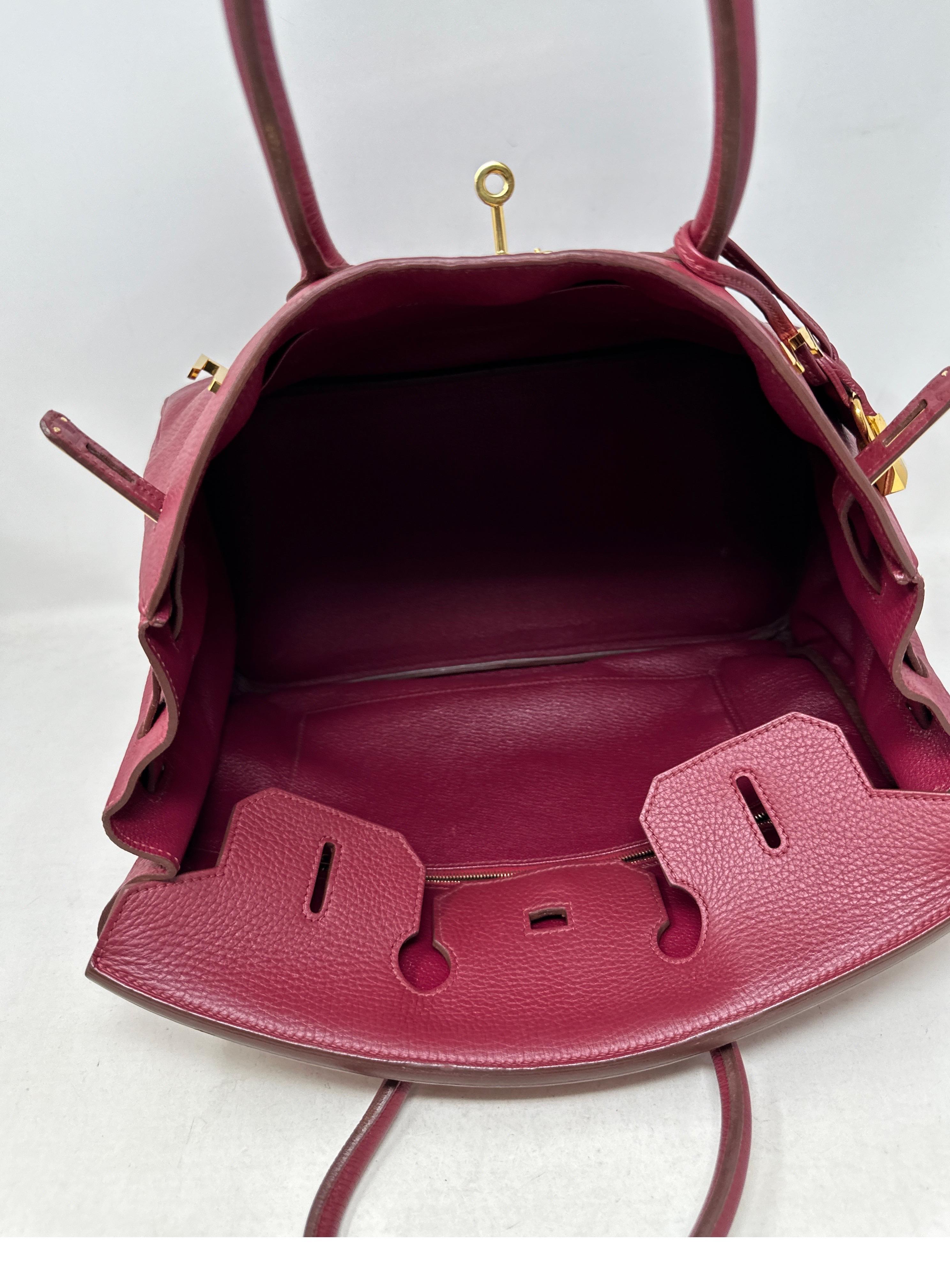 Sac Hermes Rouge Birkin 35  en vente 12