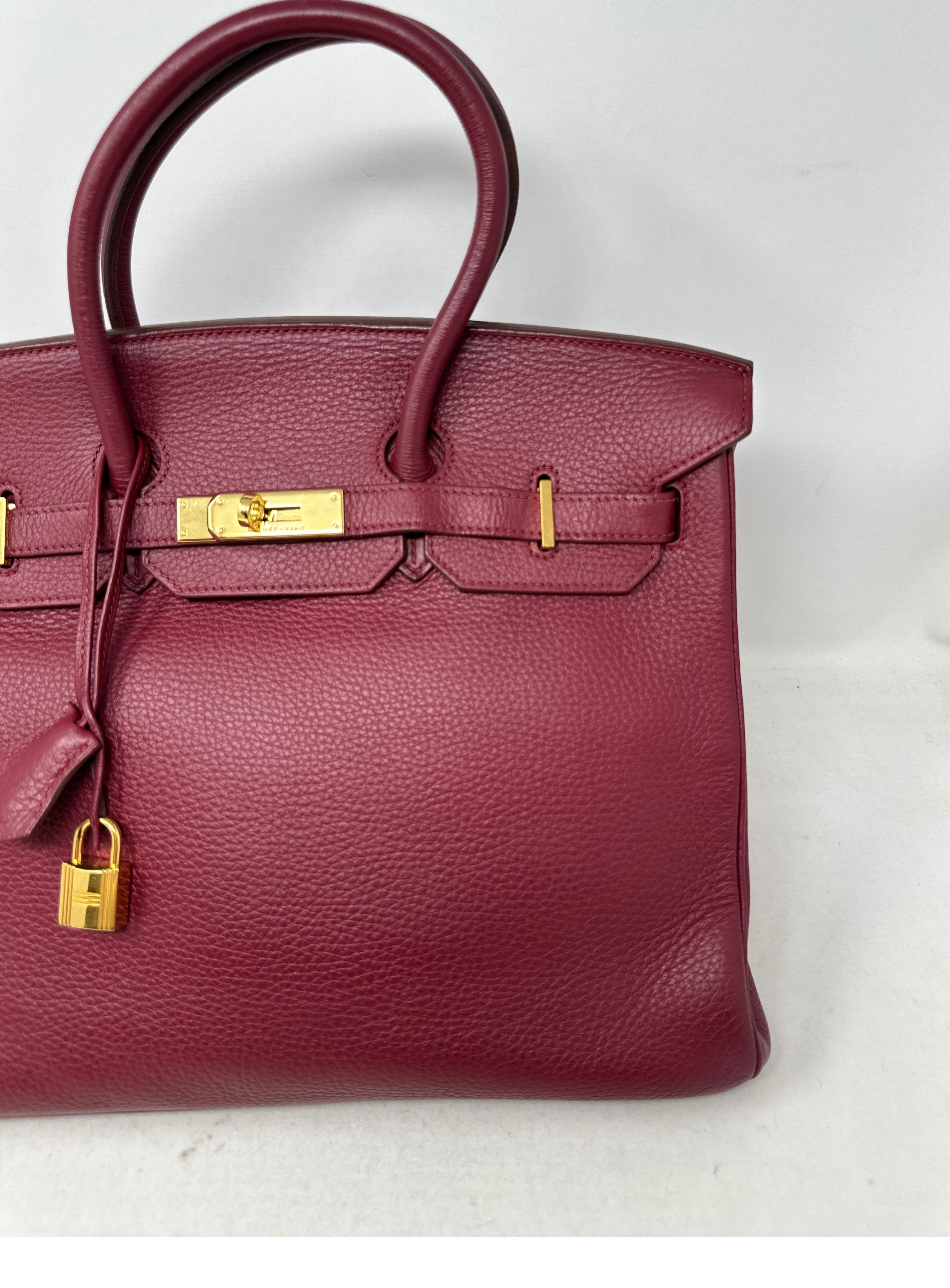 Sac Hermes Rouge Birkin 35  Unisexe en vente