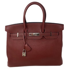 Hermes Rouge Birkin 35 Bag