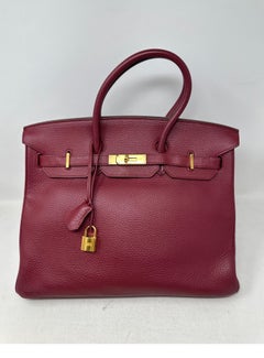 Hermes Rouge Birkin 35 Bag 