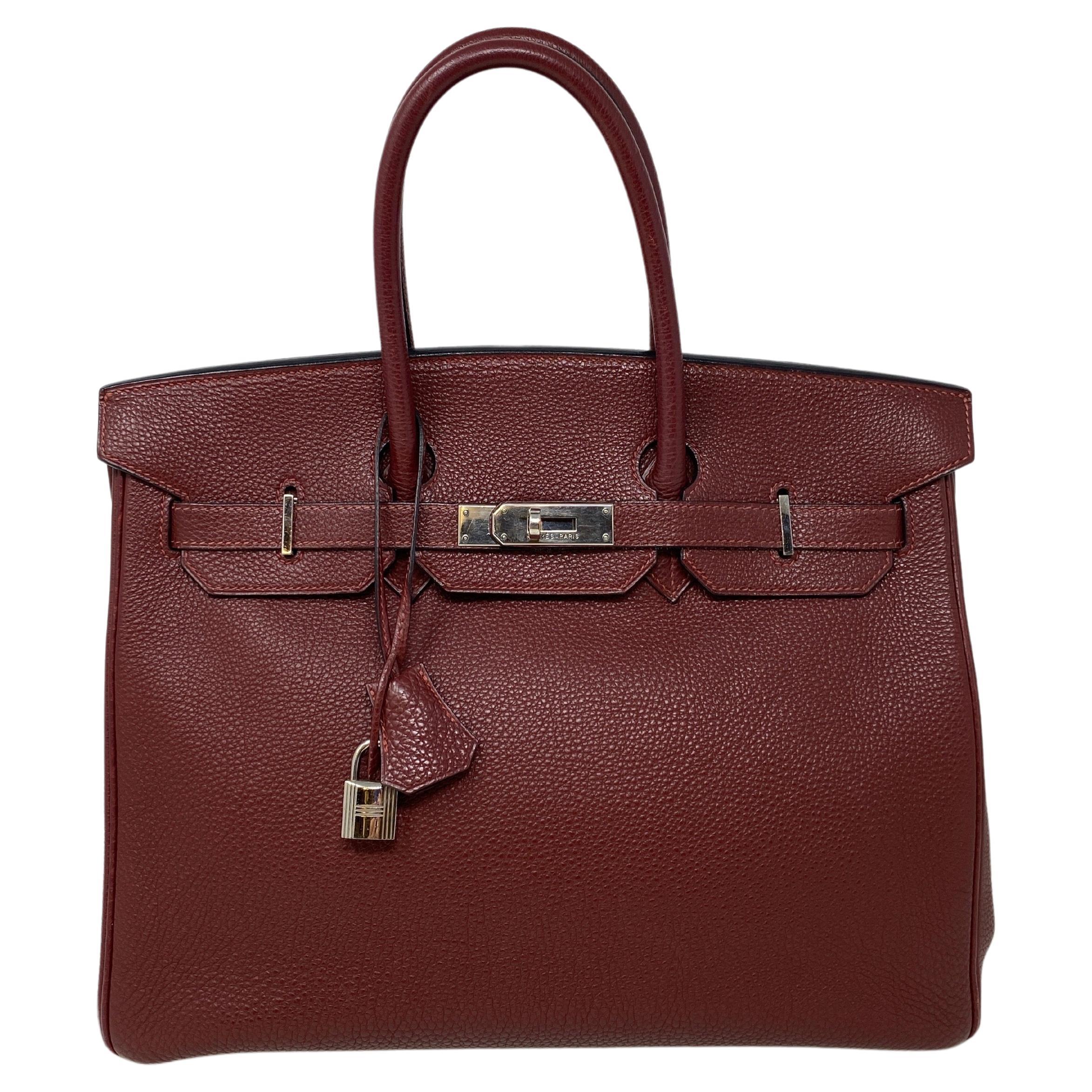 Hermes Rouge Birkin 35 Bag