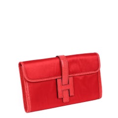 Hermes Rouge Braise Lizard Leather & Silk Jige Elan 29