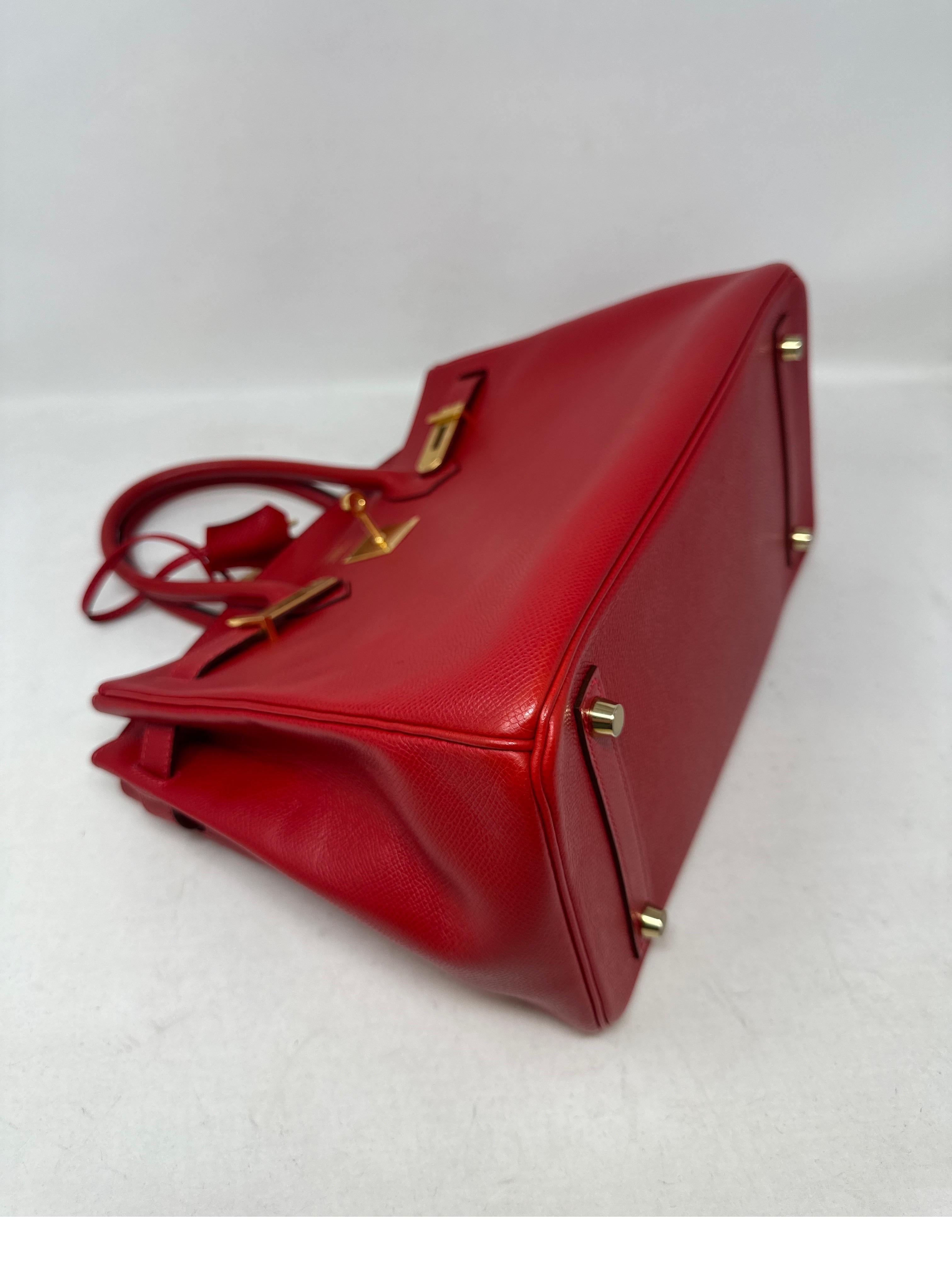 Hermes Rouge Casaque Birkin 30 Bag For Sale 4