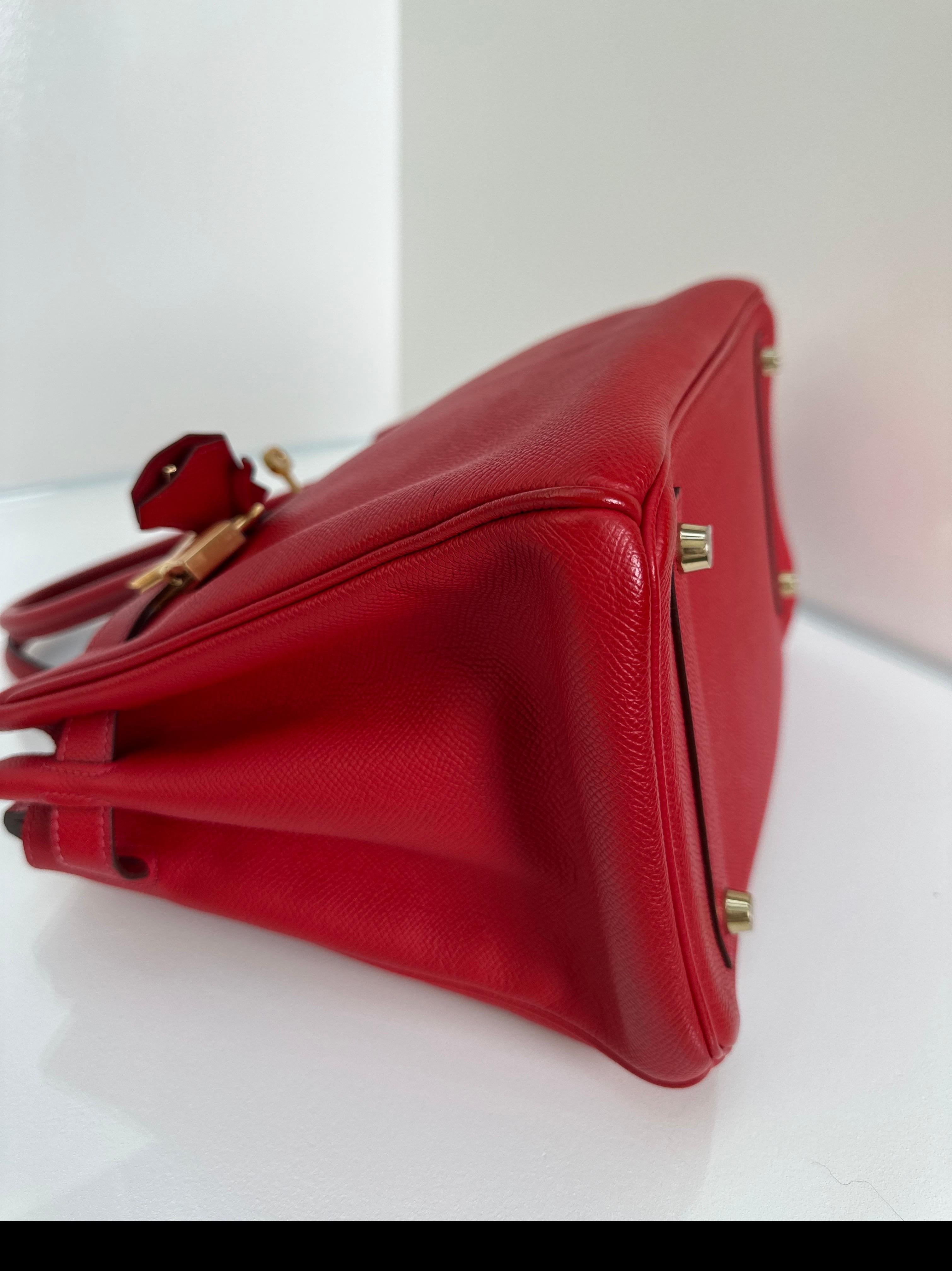 Hermès - Sac Birkin 30 rouge Casaque en vente 5