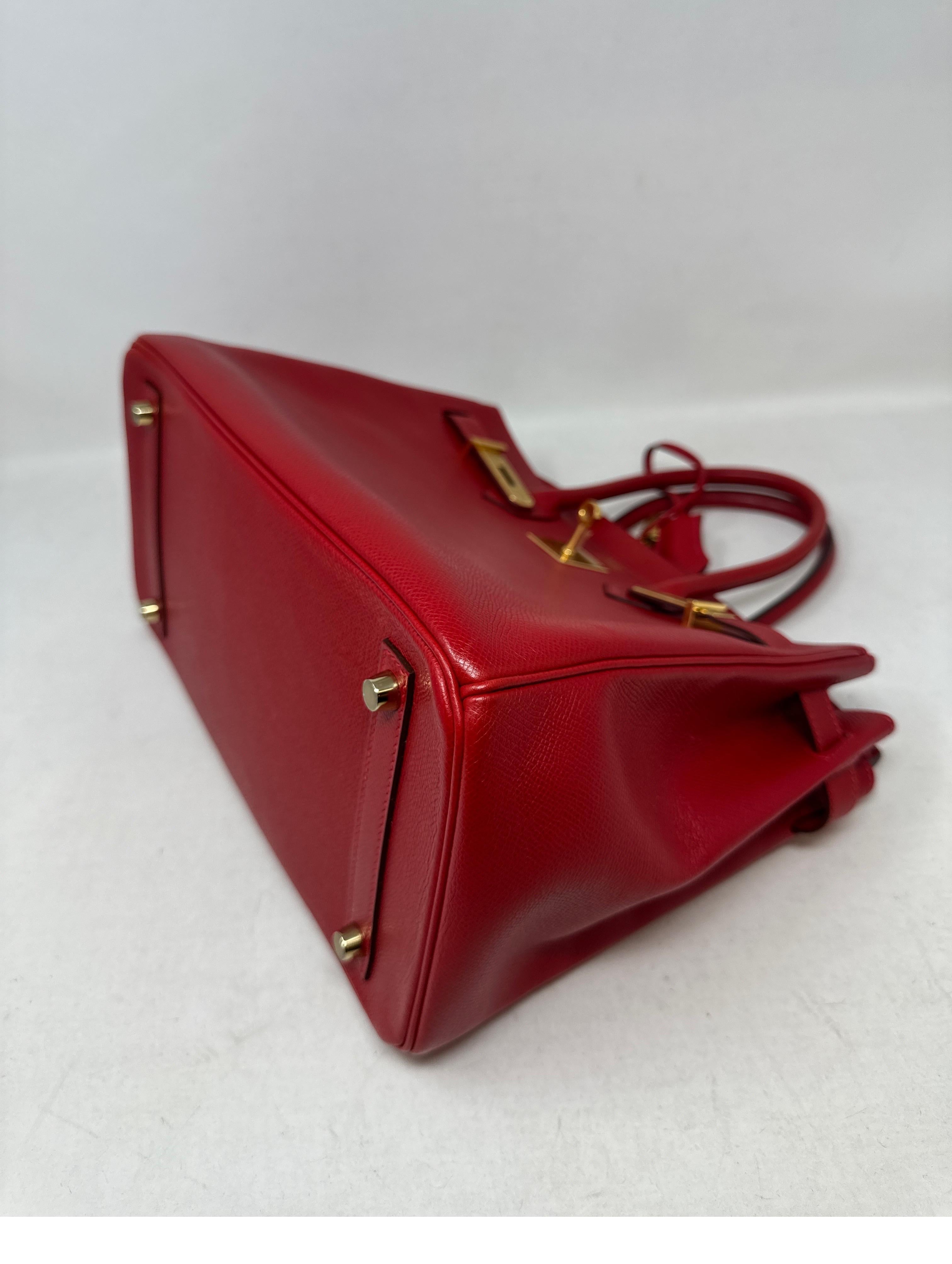 Hermes Rouge Casaque Birkin 30 Bag For Sale 5