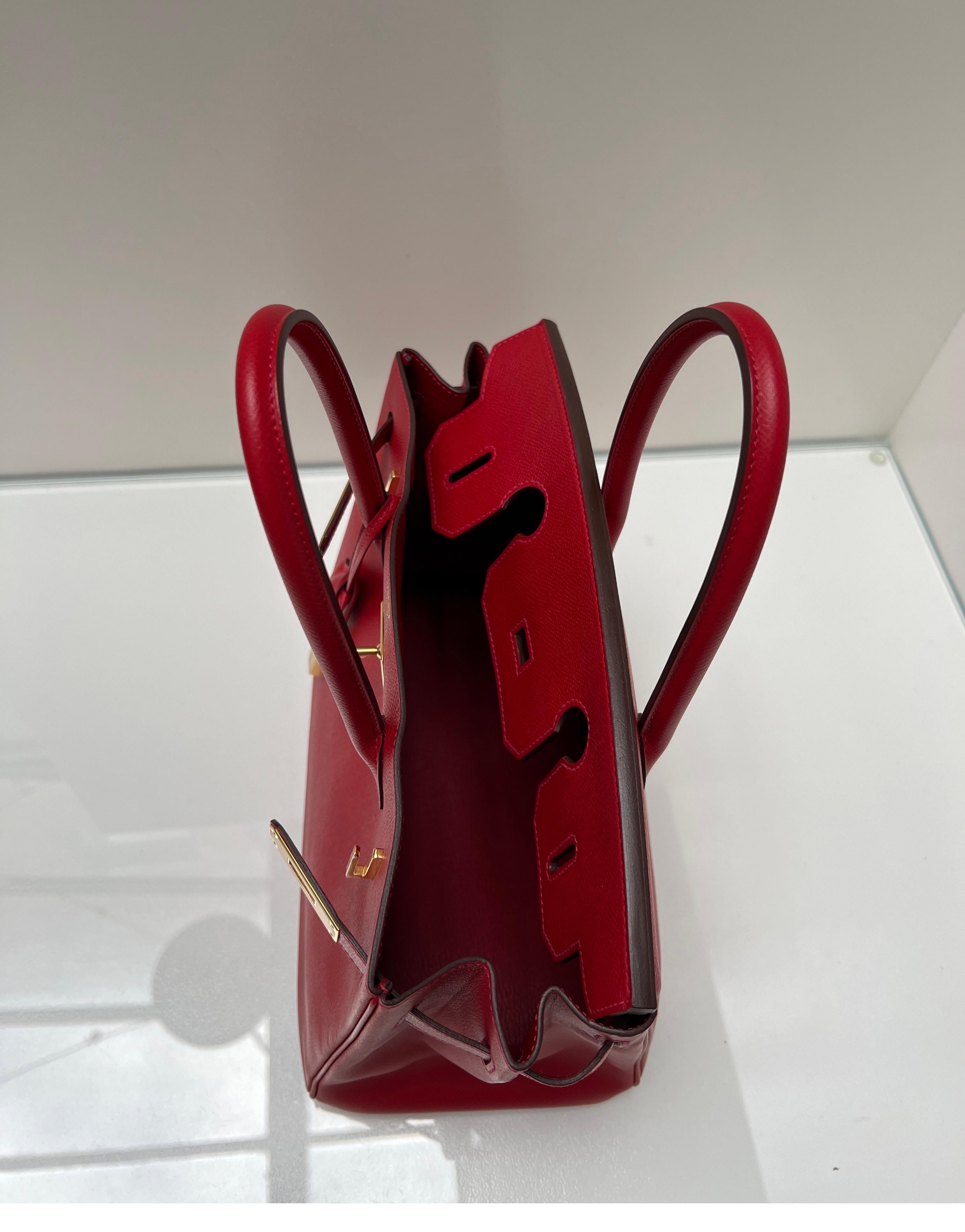 Hermes Rouge Casaque Birkin 30 Bag 7