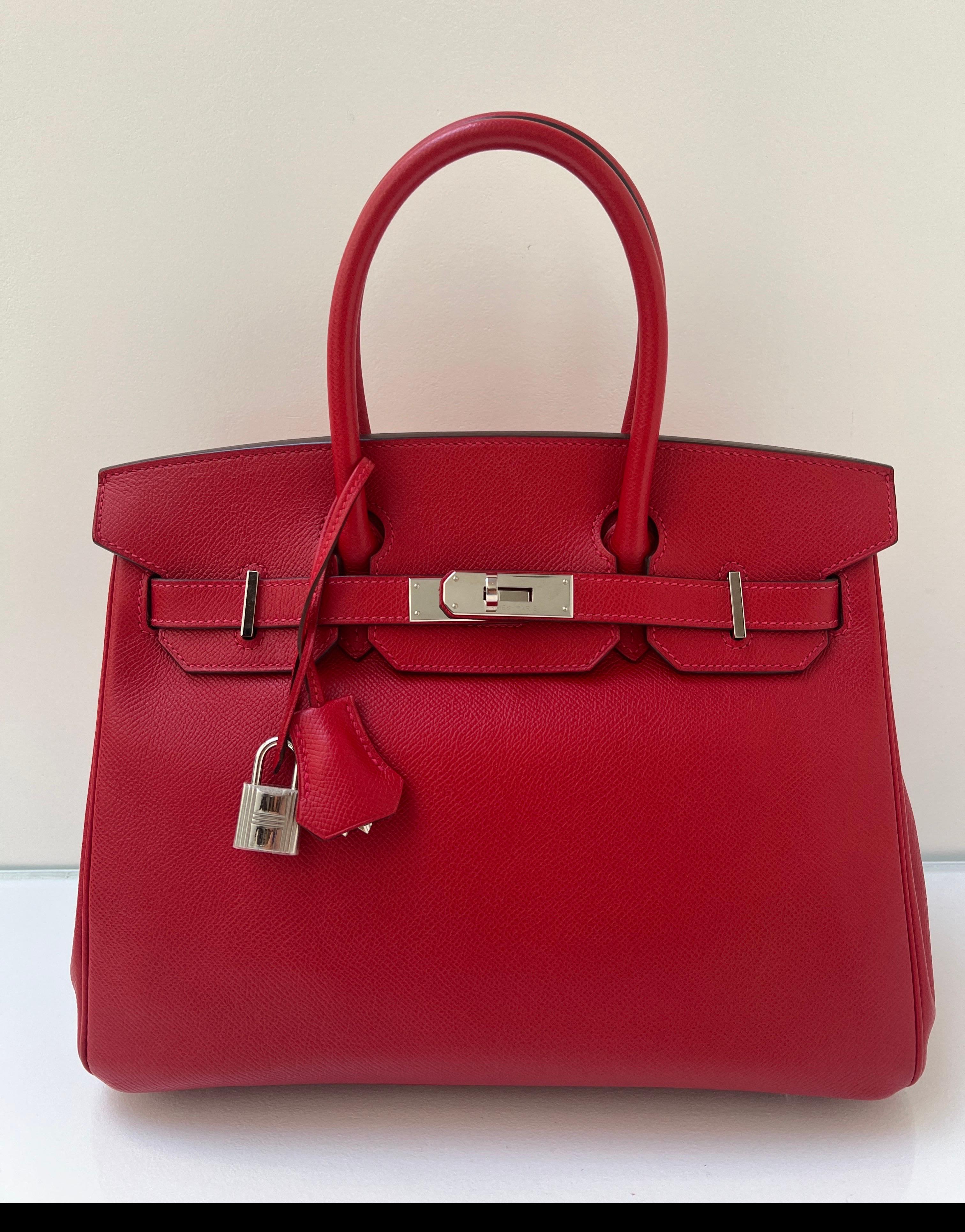 Hermes Rouge Casaque Birkin 30 Bag 7