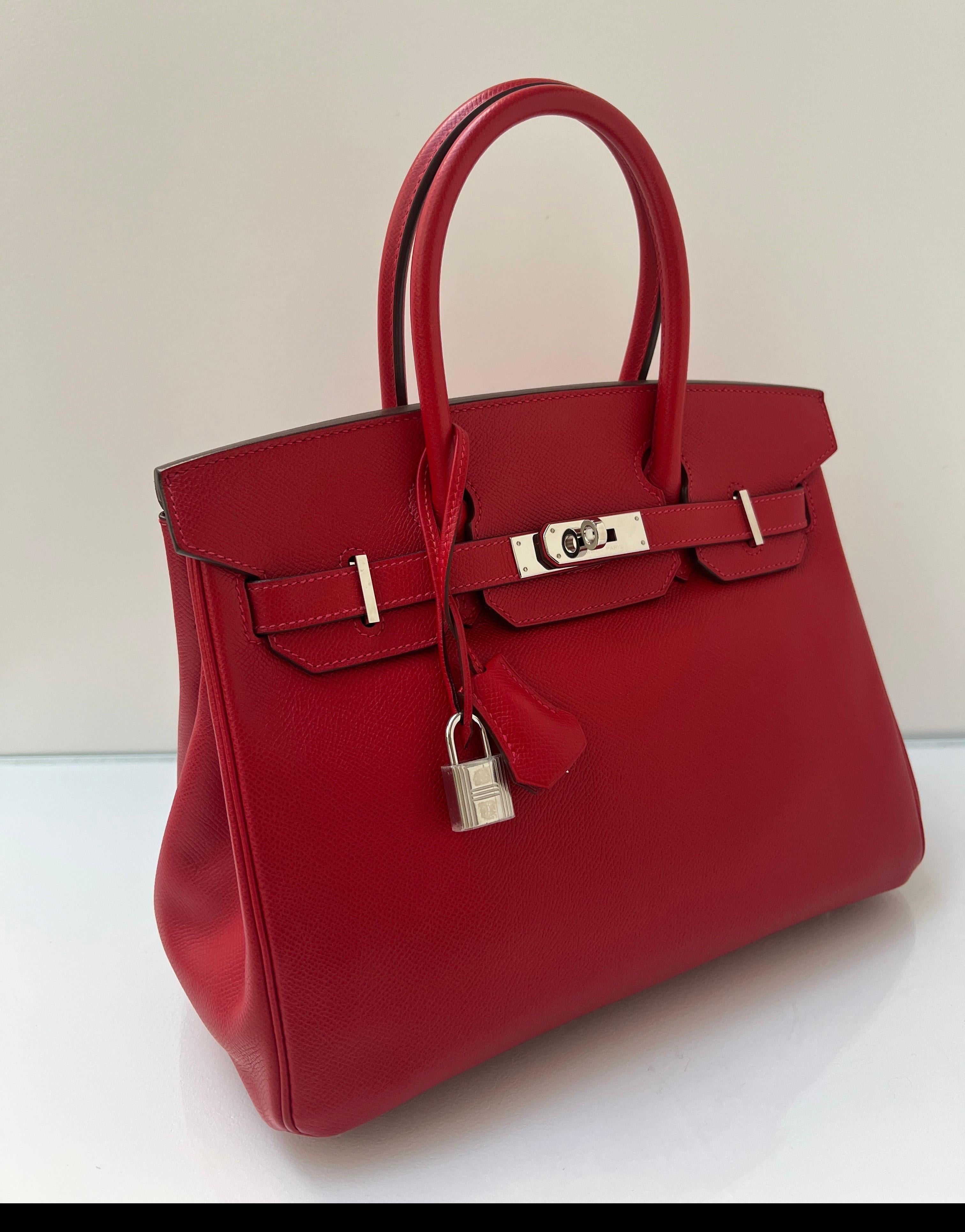 Hermes Rouge Casaque Birkin 30 Bag 8