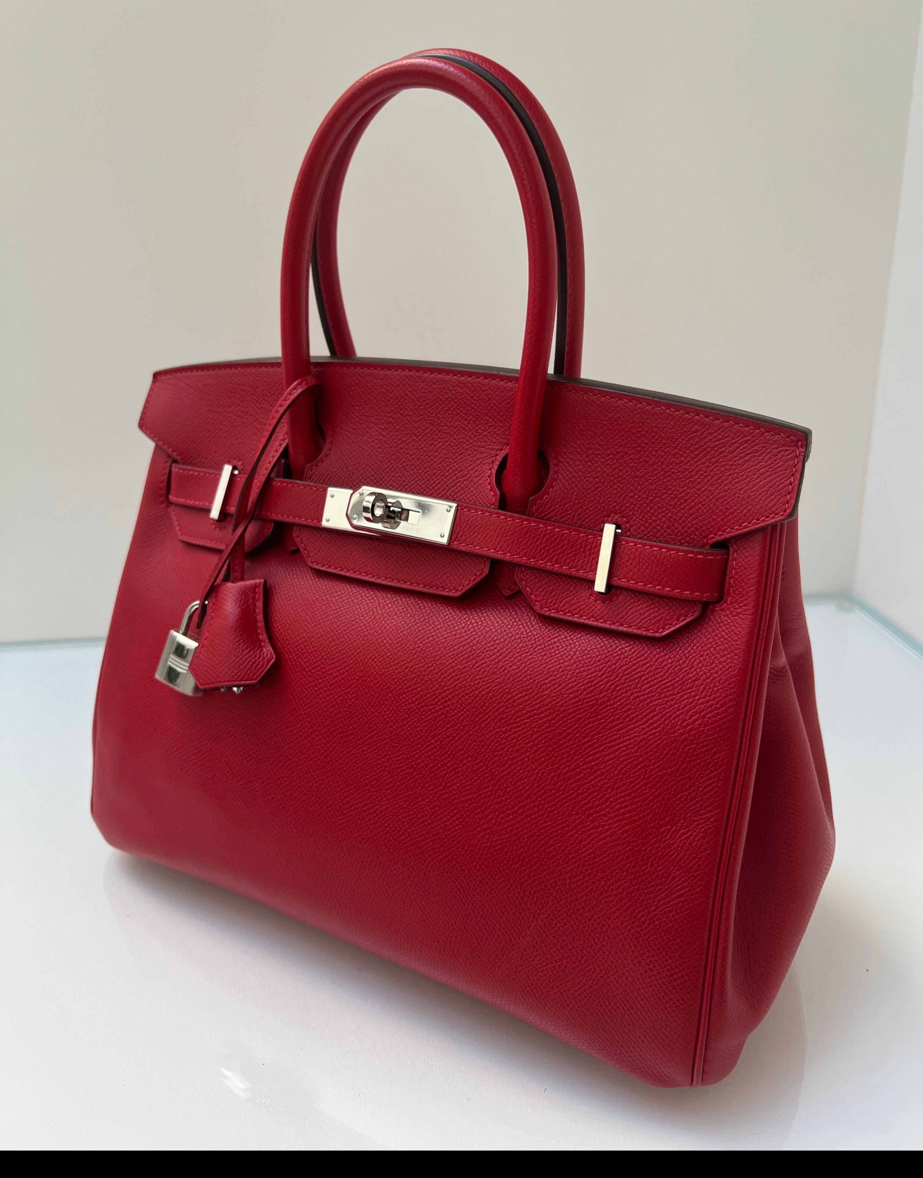 Hermes Rouge Casaque Birkin 30 Bag 9