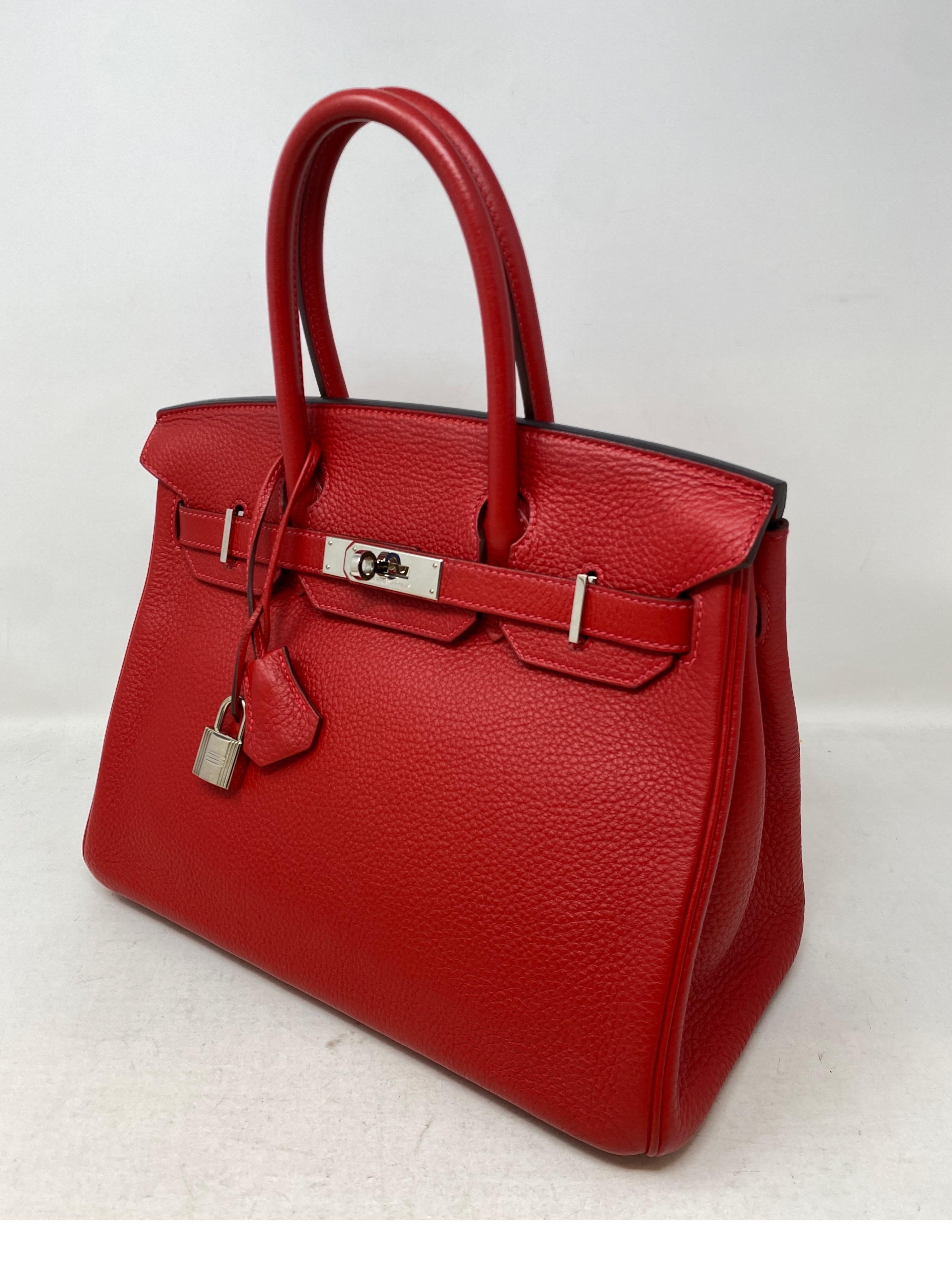 Hermes Rouge Casaque Birkin 30 Bag  11