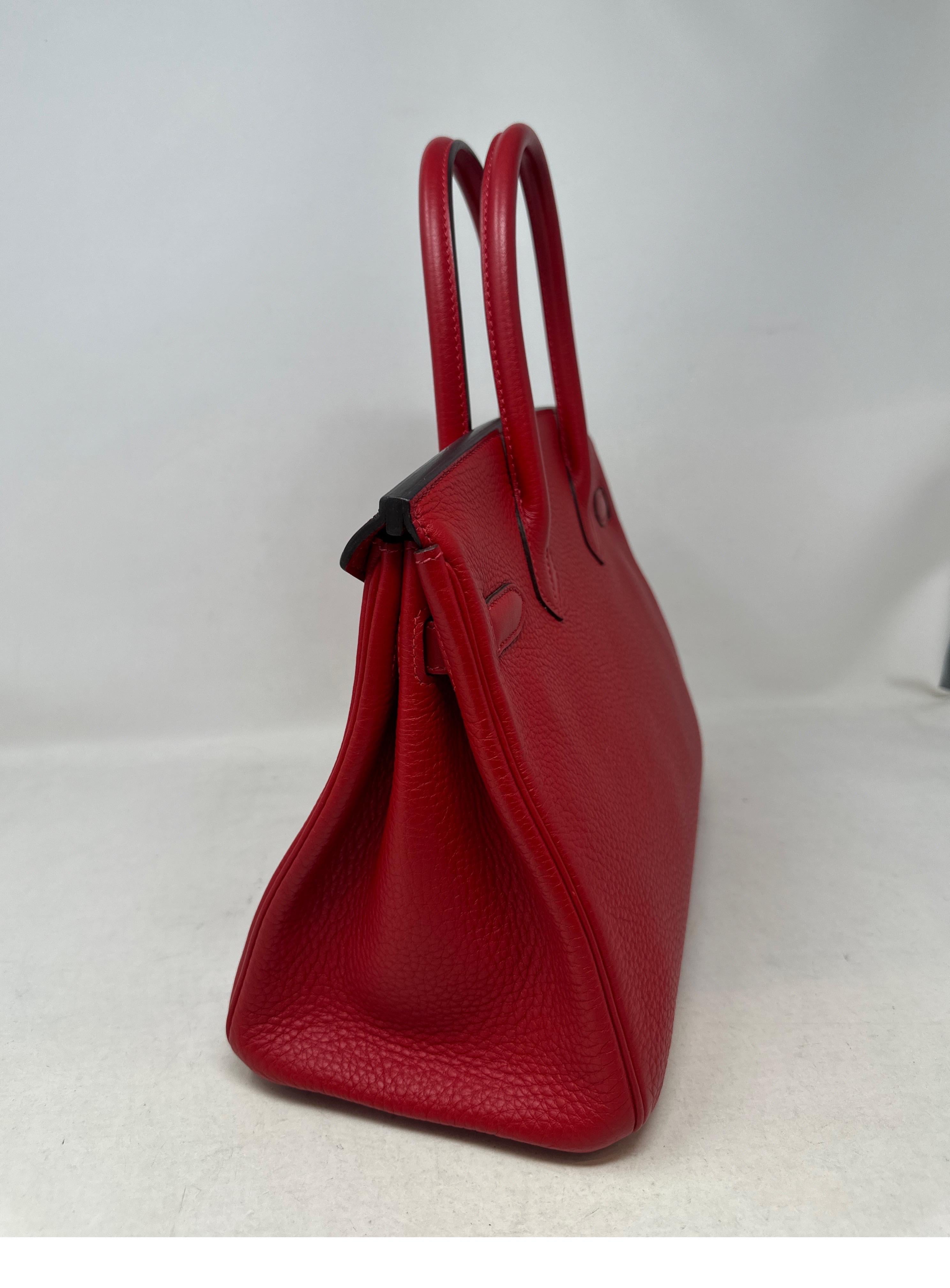 Hermes Rouge Casaque Birkin 30 Bag For Sale 11
