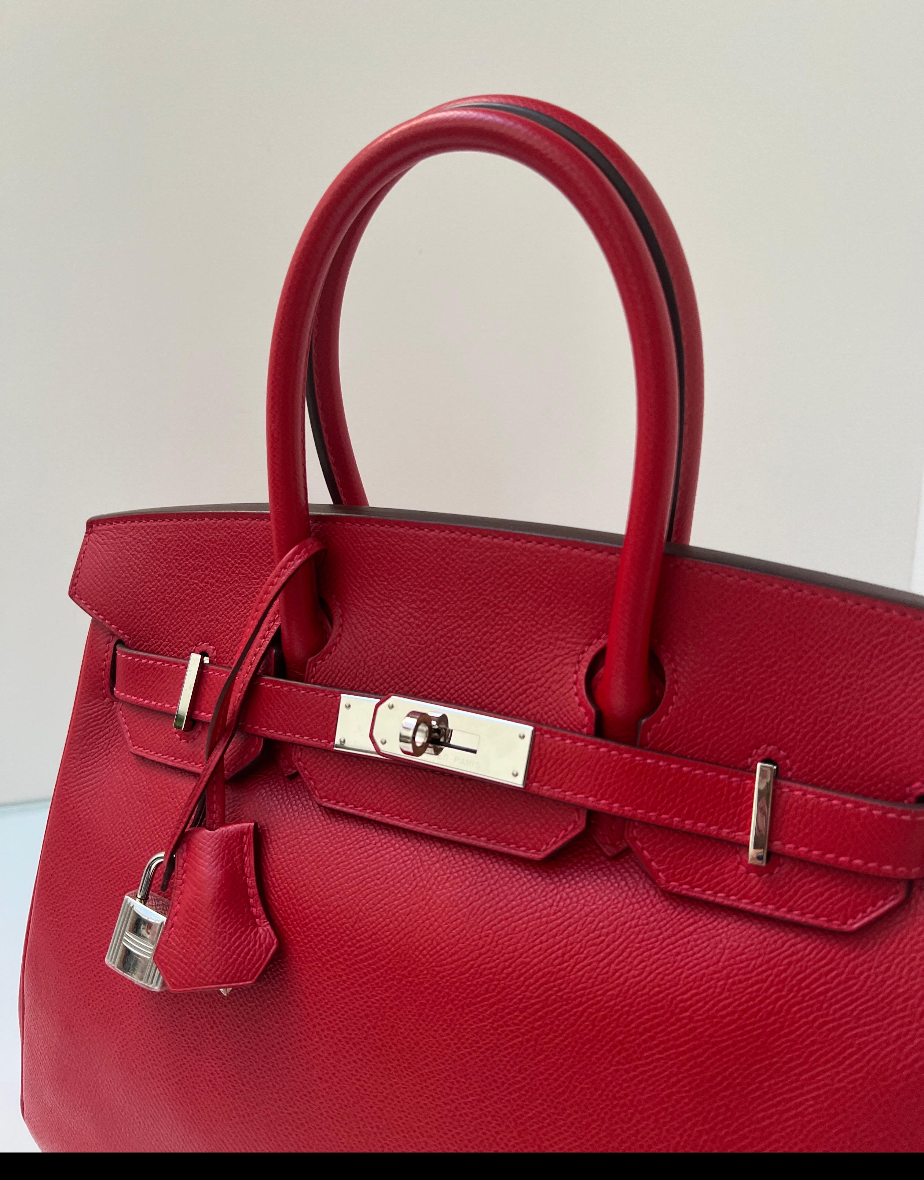 Hermes Rouge Casaque Birkin 30 Bag 10