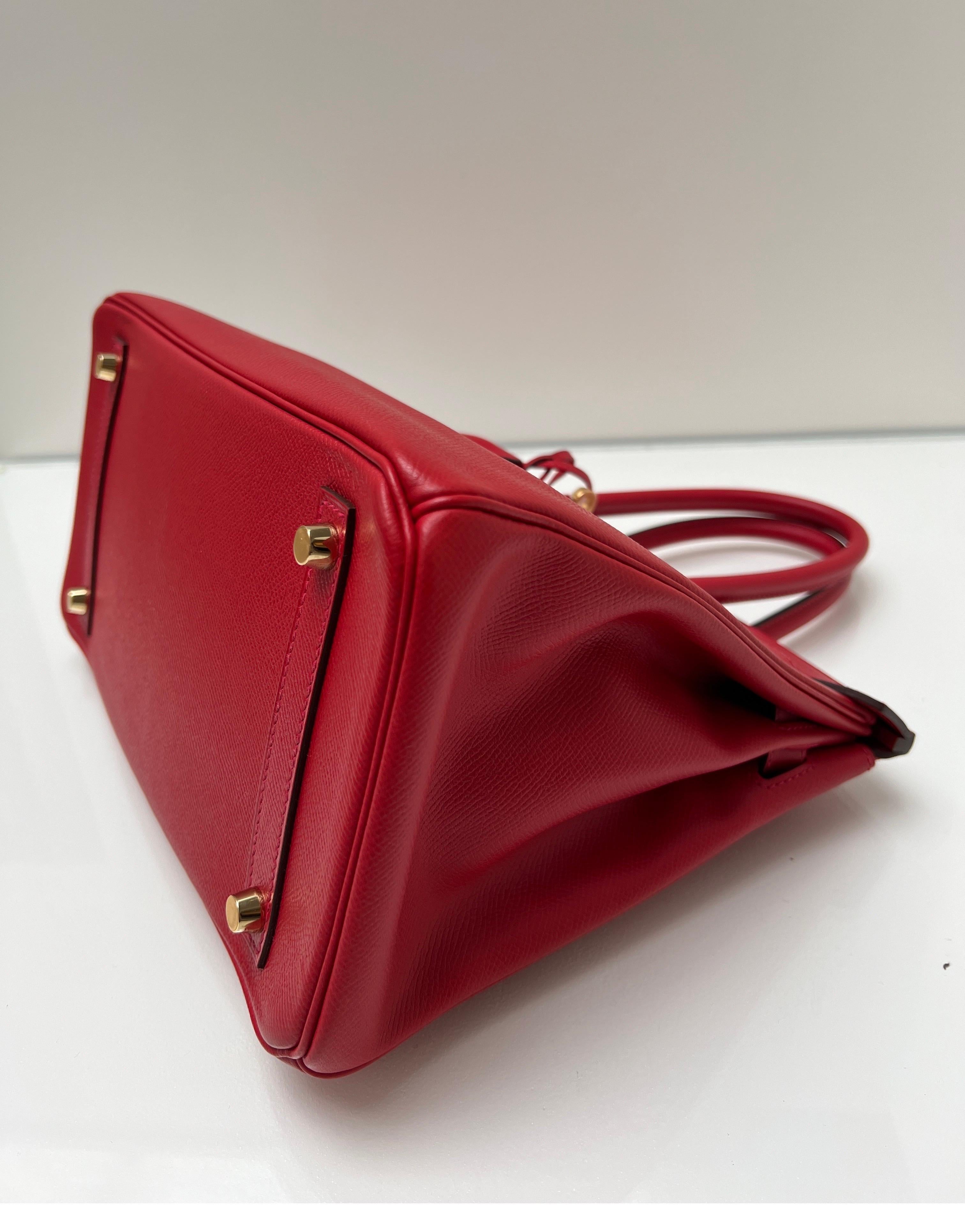 Hermes Rouge Casaque Birkin 30 Bag 11