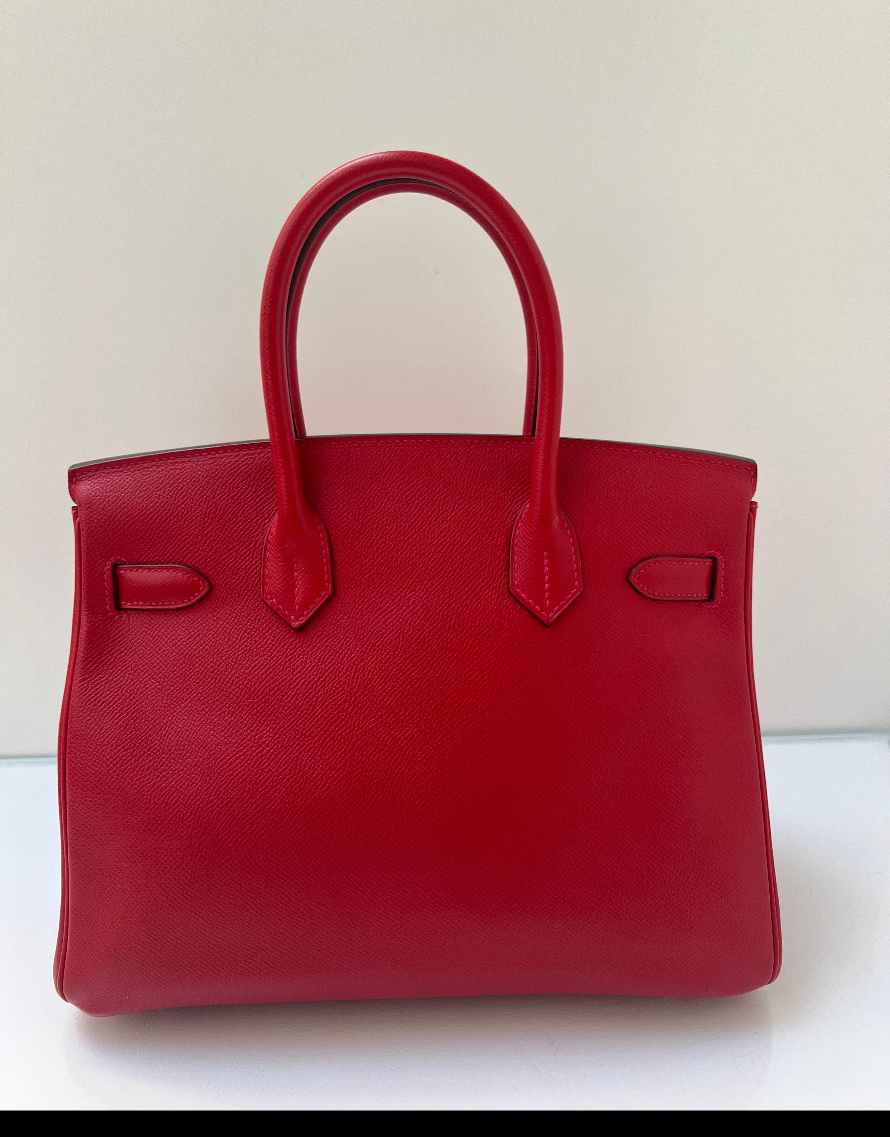 Hermes Rouge Casaque Birkin 30 Bag 11