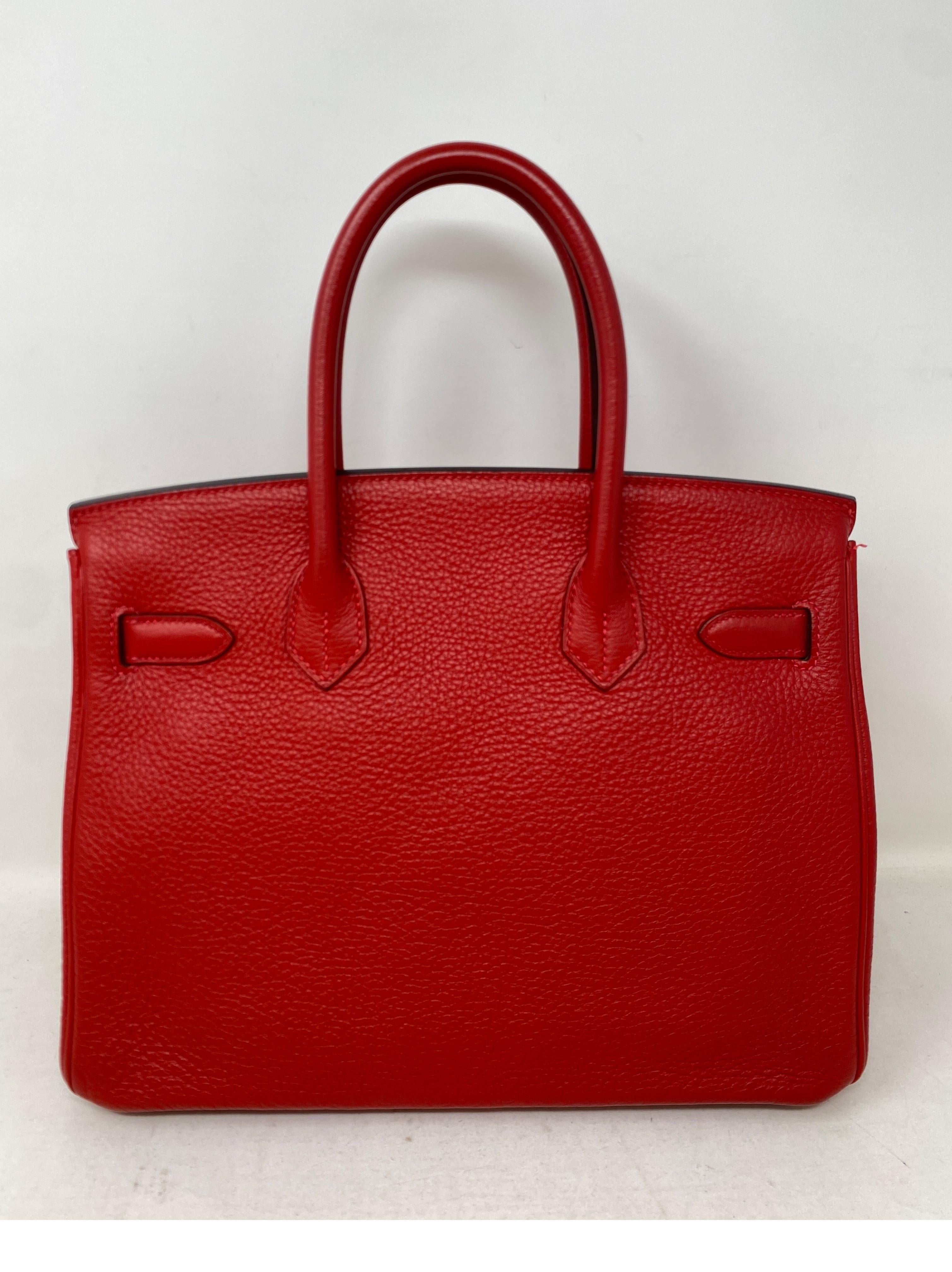 Hermes Rouge Casaque Birkin 30 Bag 13