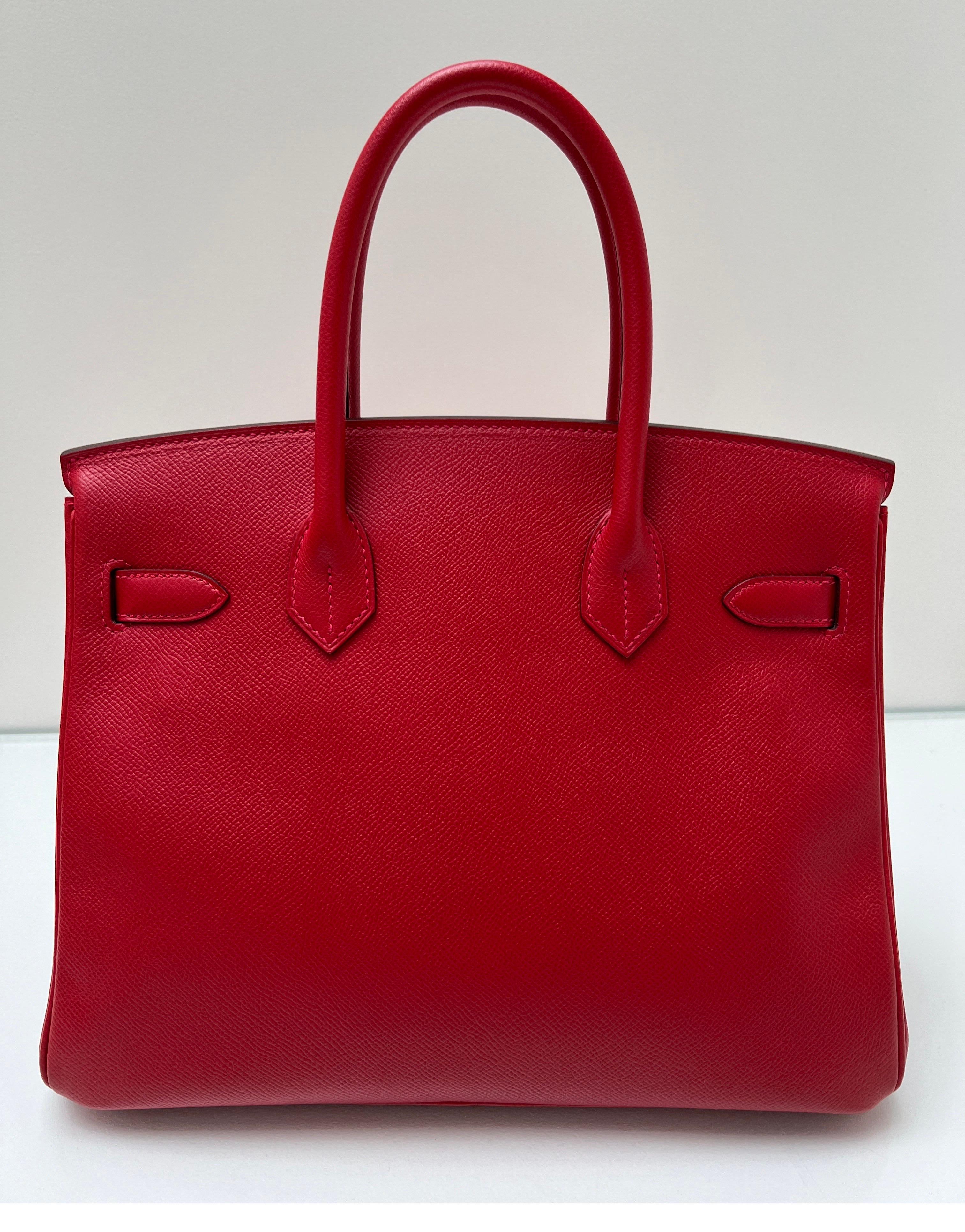 Hermes Rouge Casaque Birkin 30 Bag 12