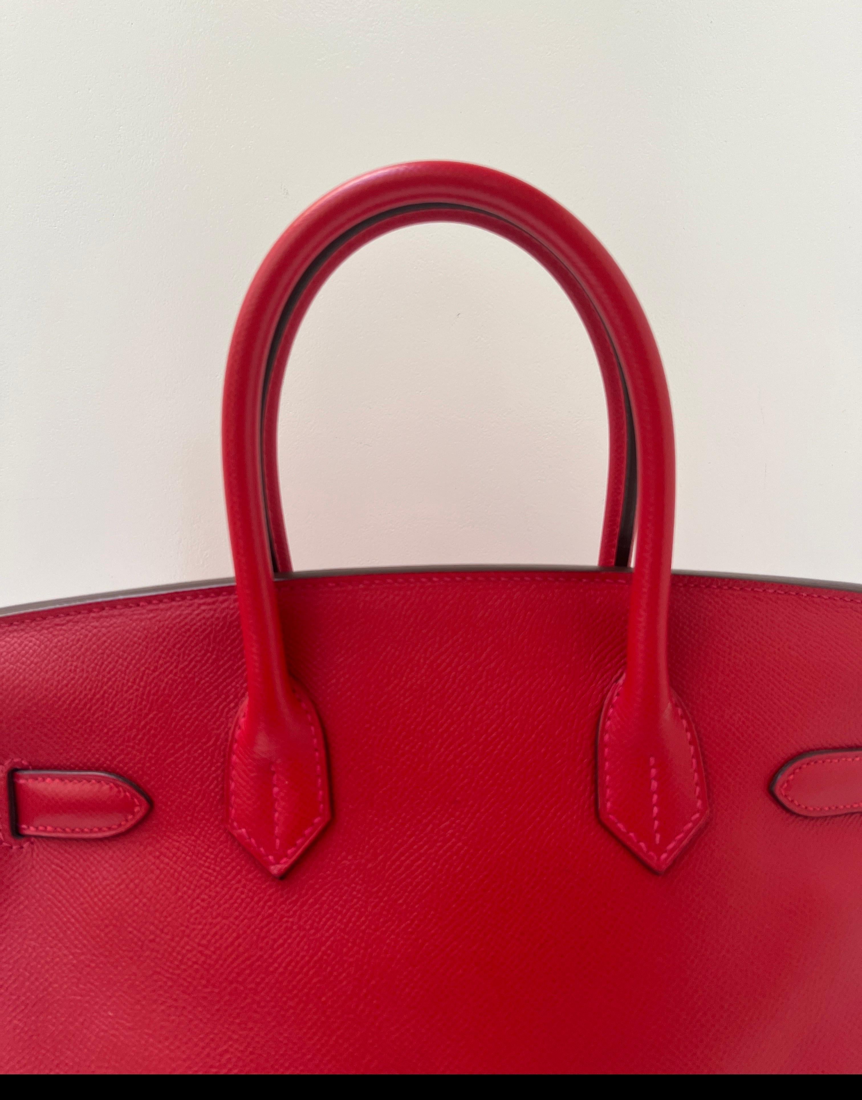 Hermes Rouge Casaque Birkin 30 Bag 12
