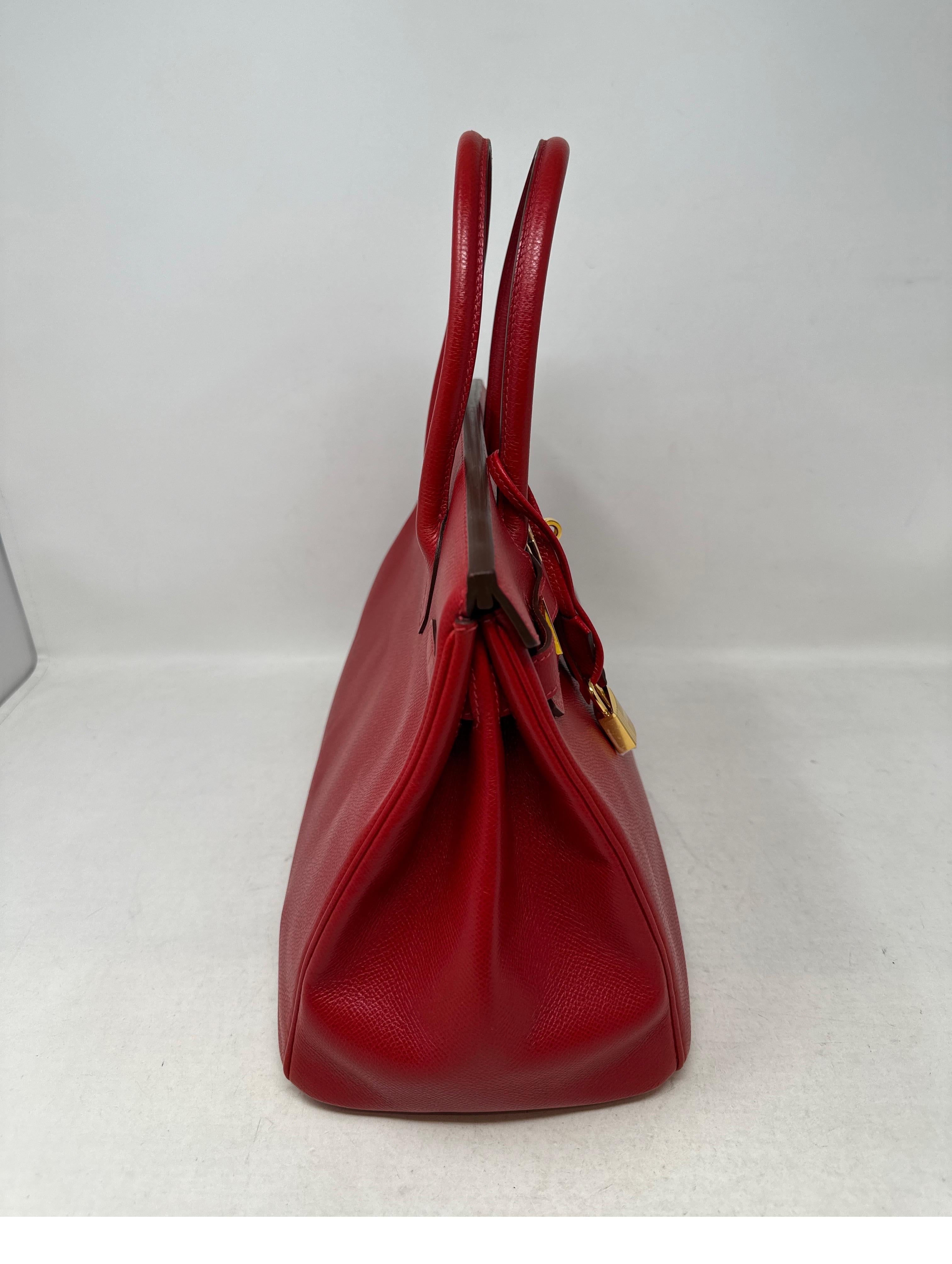 Hermes Rouge Casaque Birkin 30 Bag For Sale 12