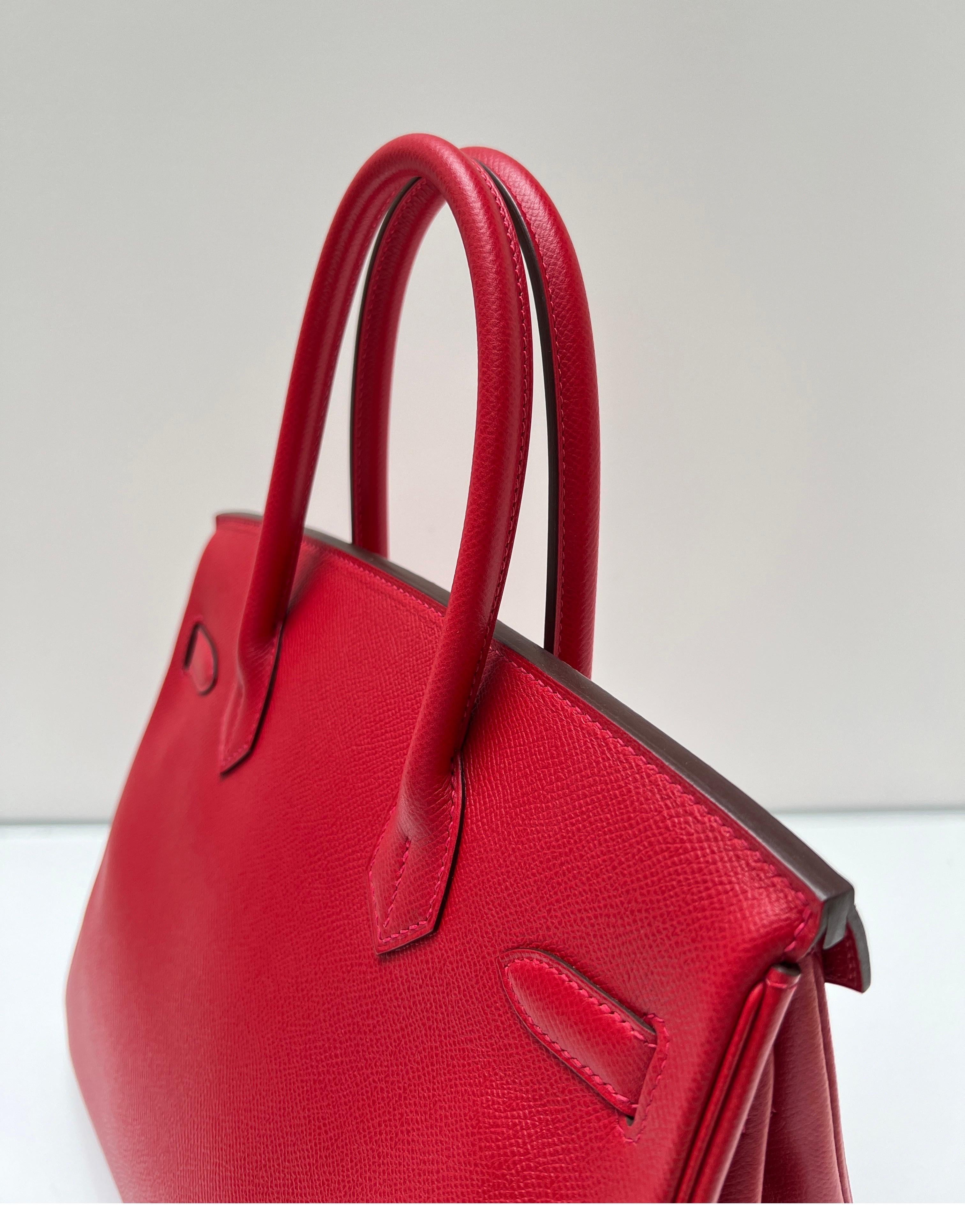 Hermes Rouge Casaque Birkin 30 Bag 13