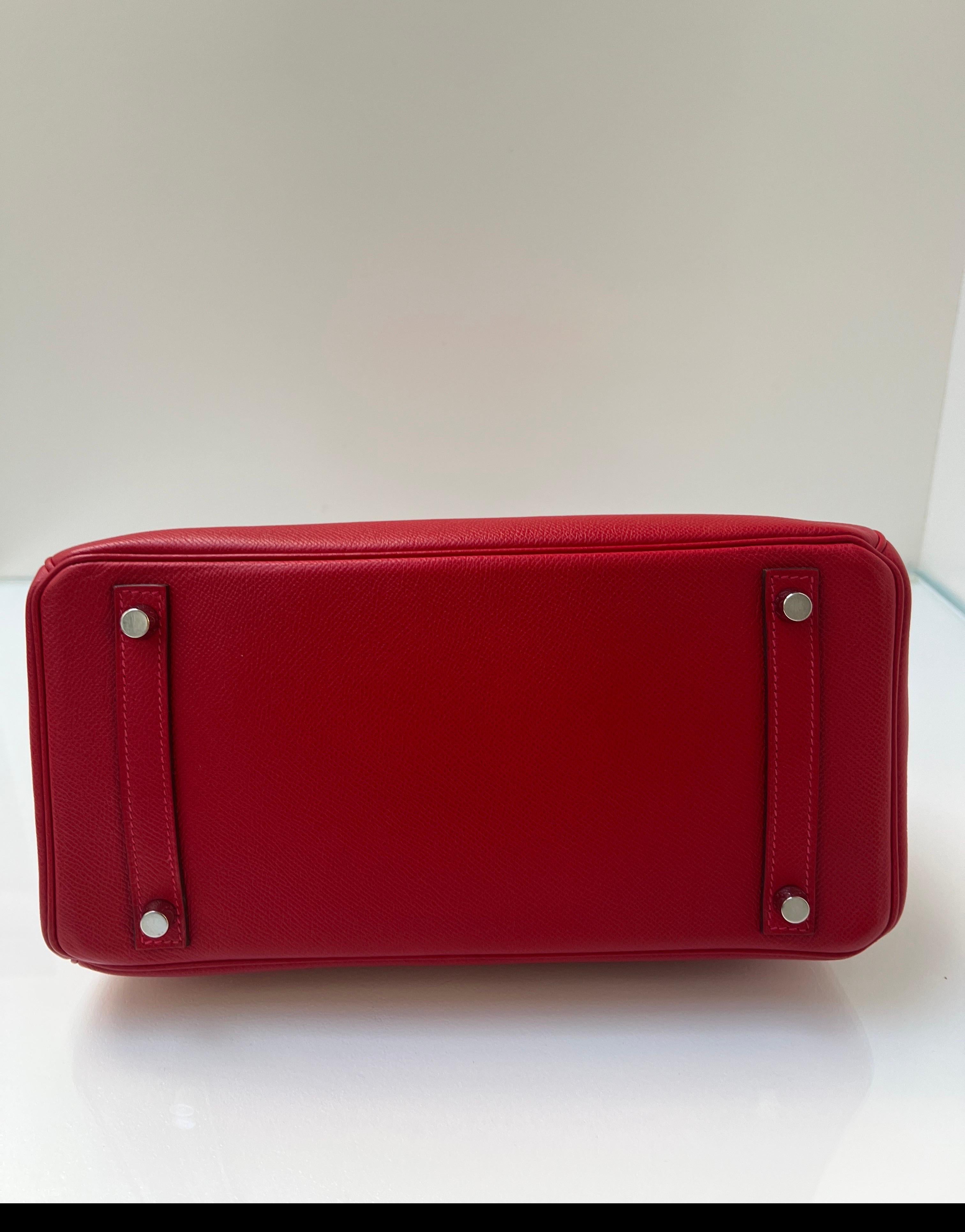 Hermes Rouge Casaque Birkin 30 Bag 13
