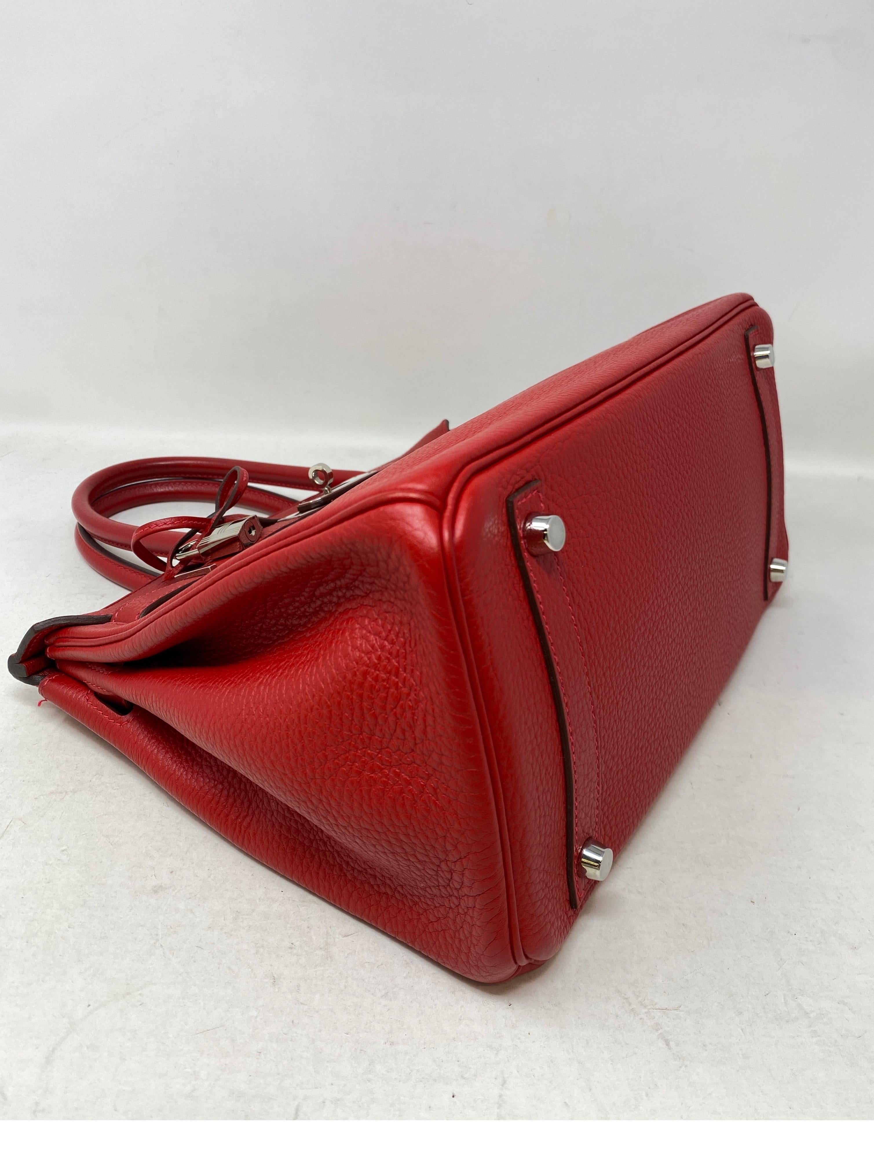 Hermes Rouge Casaque Birkin 30 Bag  15