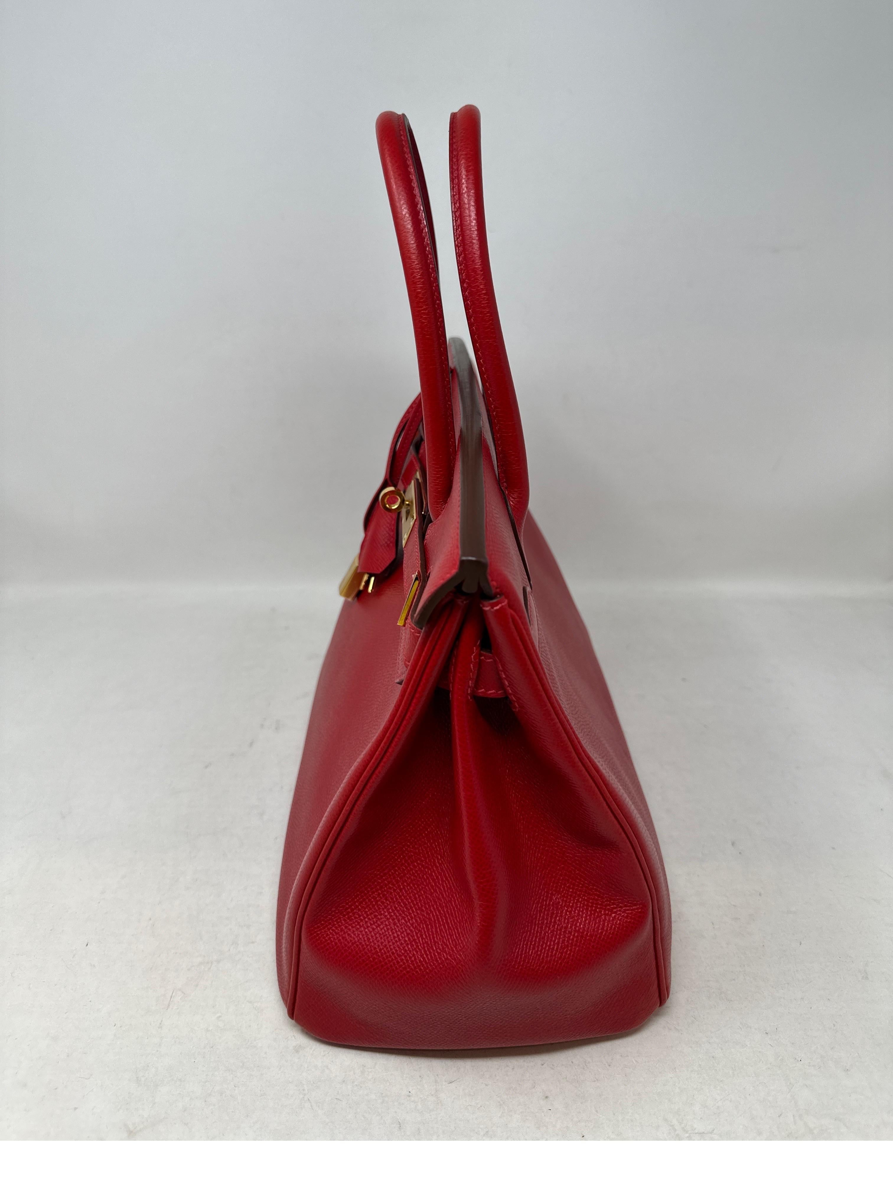 Hermes Rouge Casaque Birkin 30 Bag For Sale 13