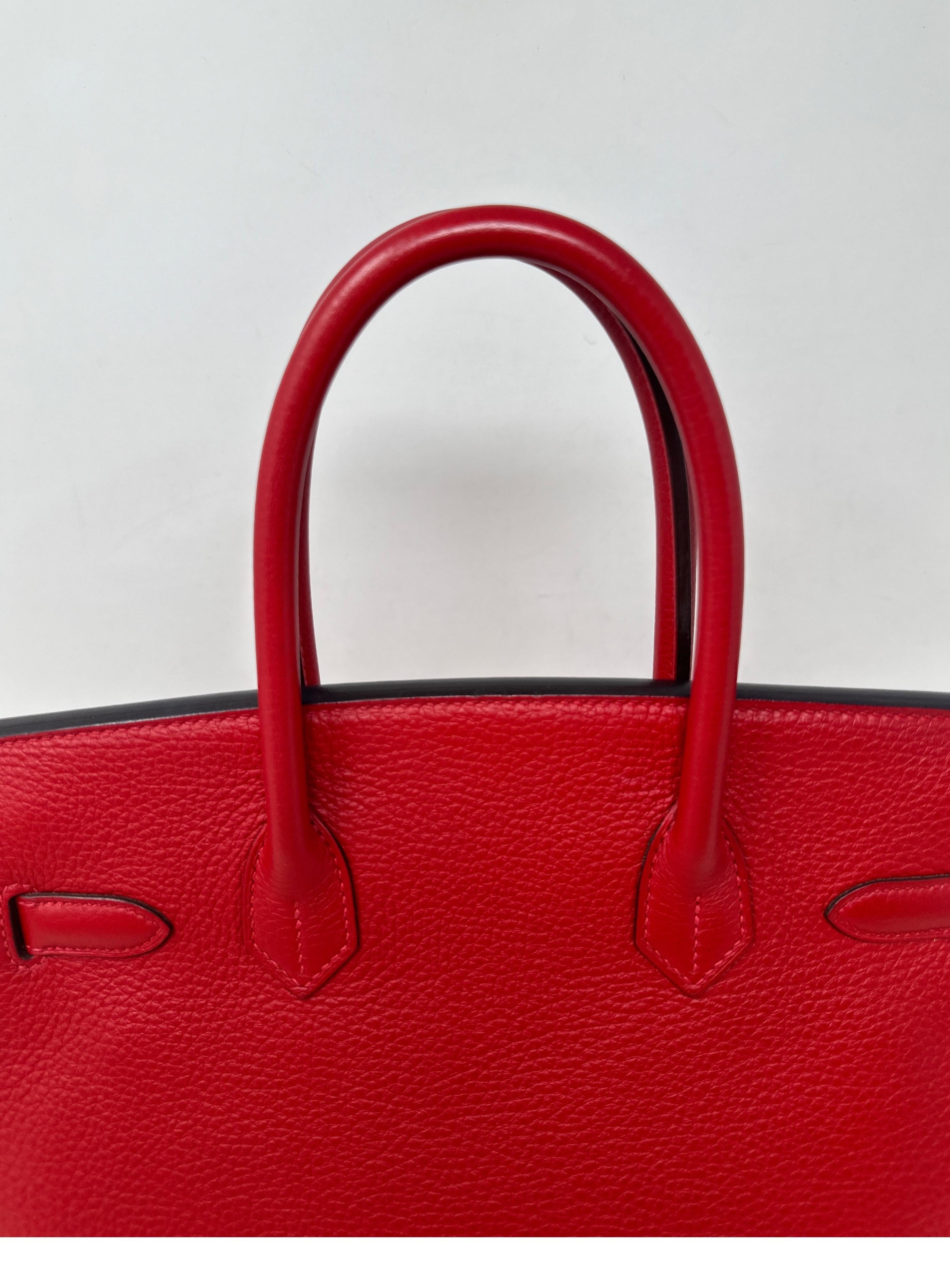 Birkin 30 Tasche von Hermès Rouge Casaque im Angebot 13