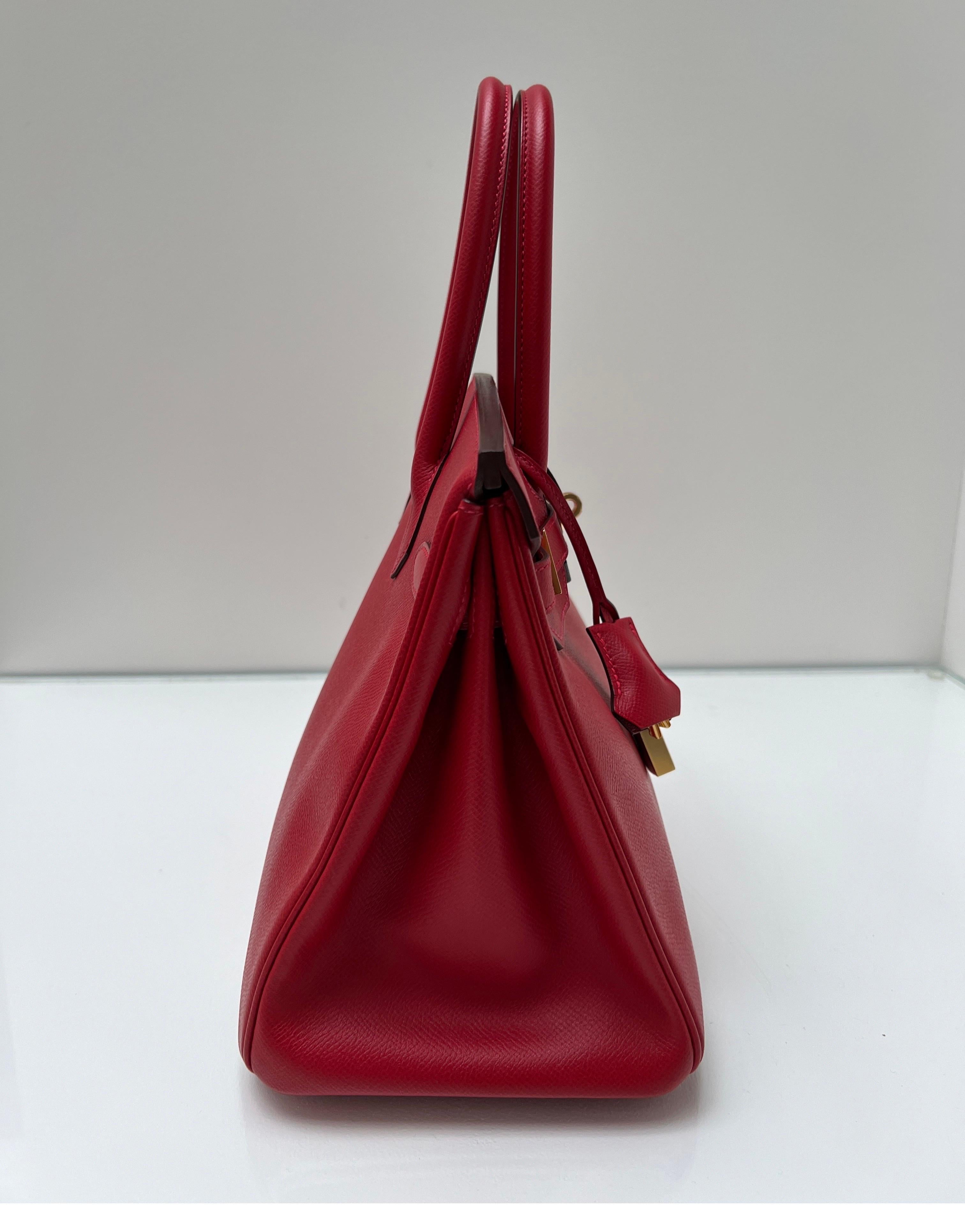 Hermes Rouge Casaque Birkin 30 Bag 14