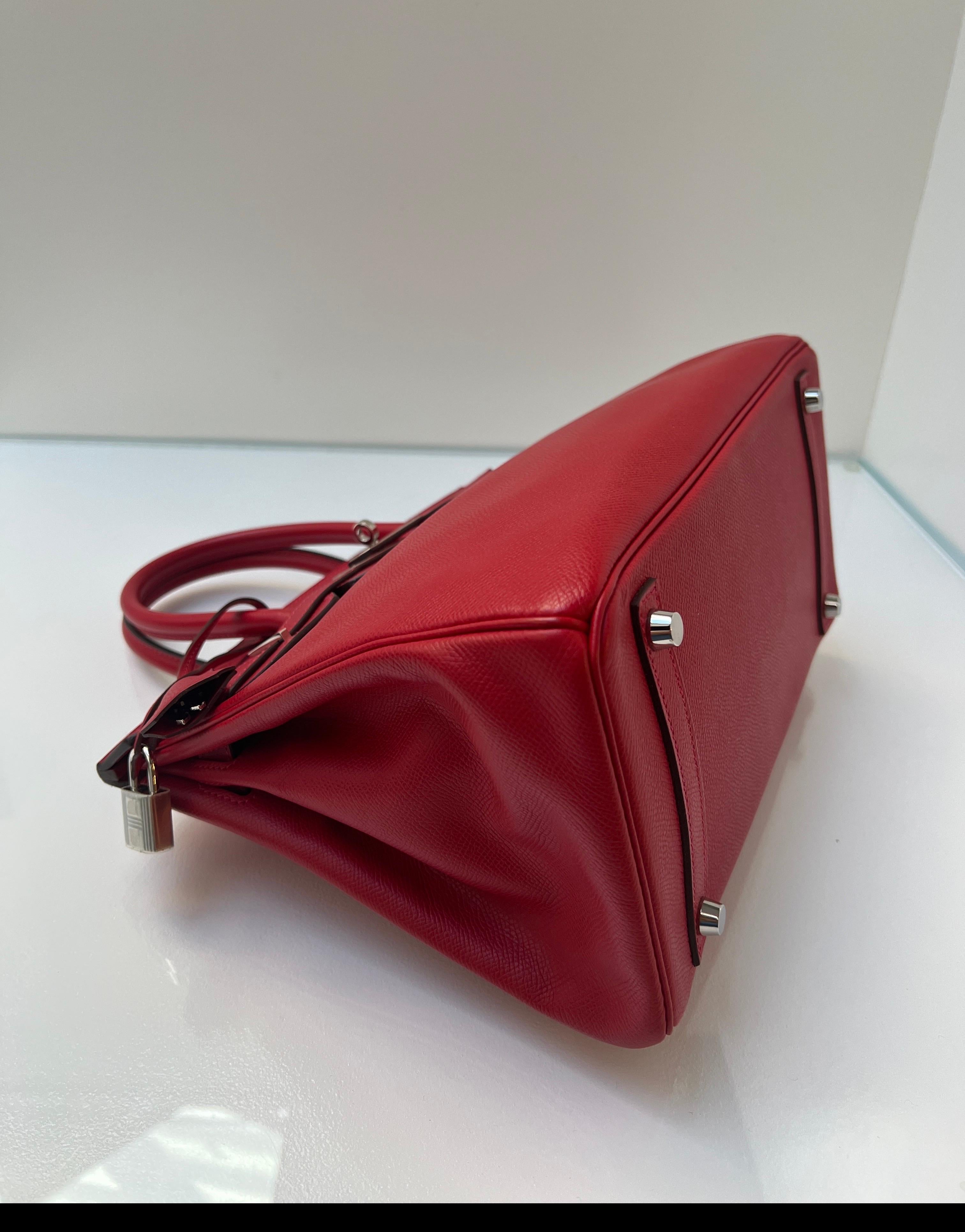 Hermes Rouge Casaque Birkin 30 Bag 14