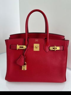 Hermes Rouge Casaque Birkin 30 Bag