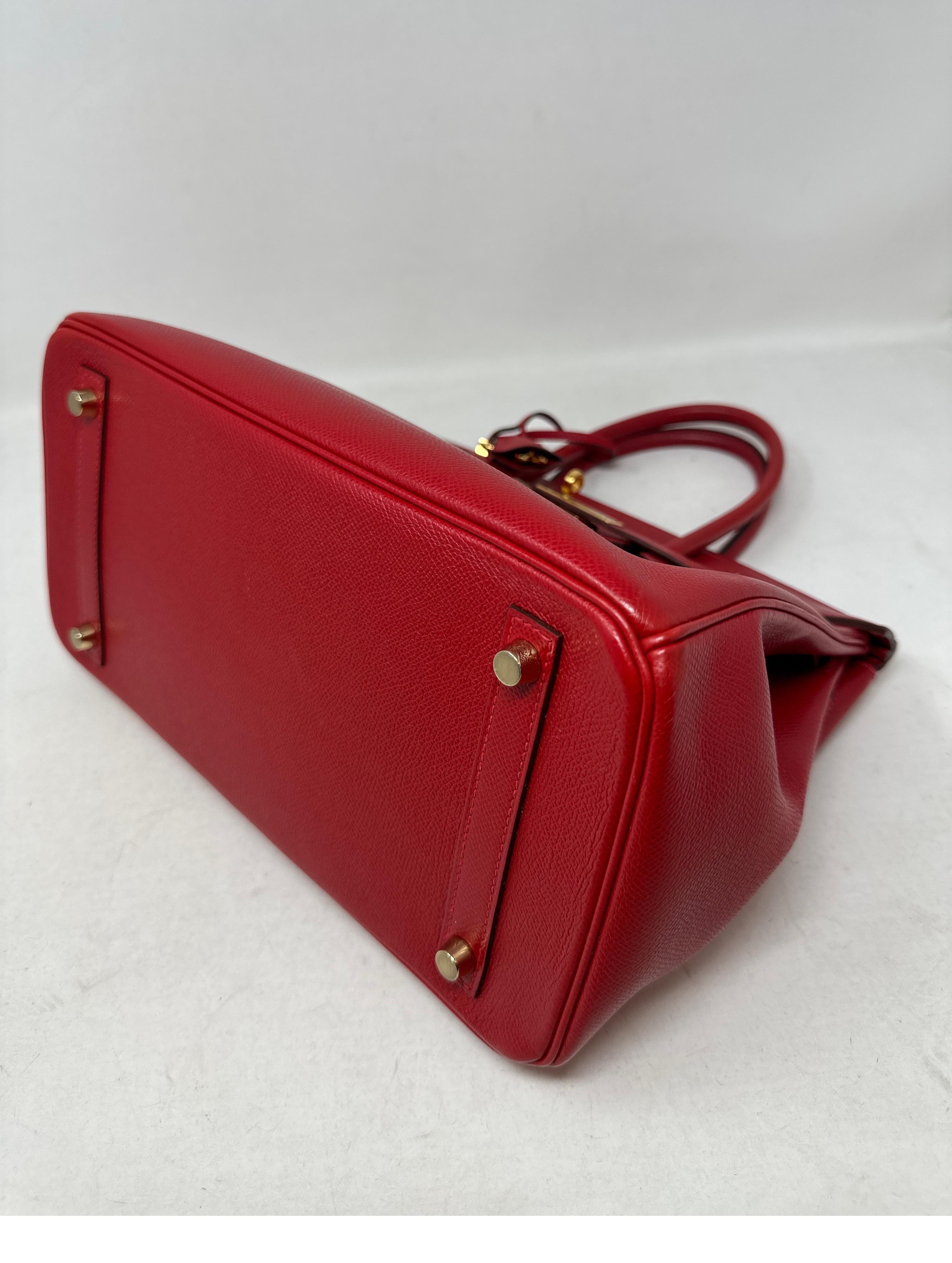 Hermes Rouge Casaque Birkin 30 Bag For Sale 14