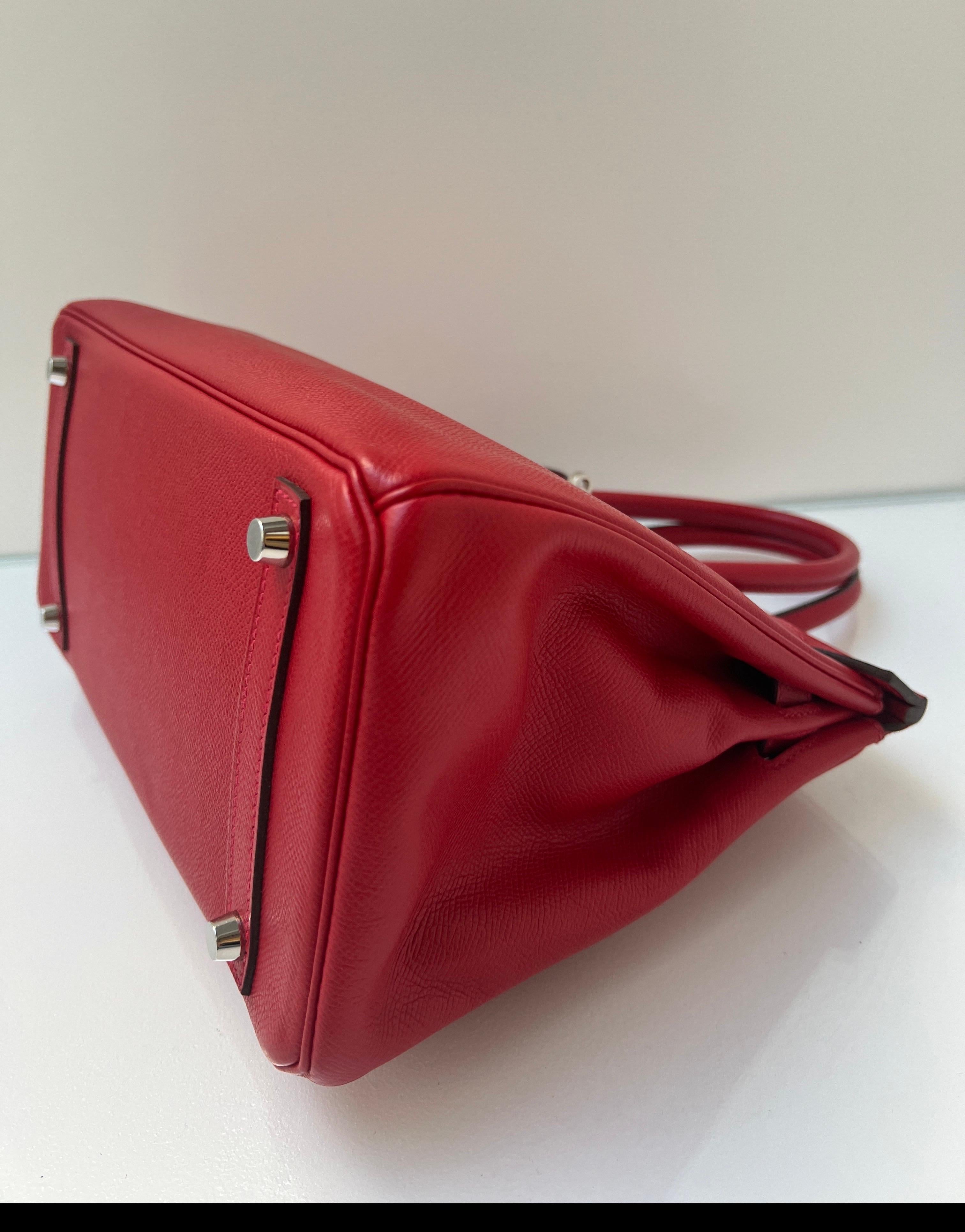 Hermes Rouge Casaque Birkin 30 Bag 15