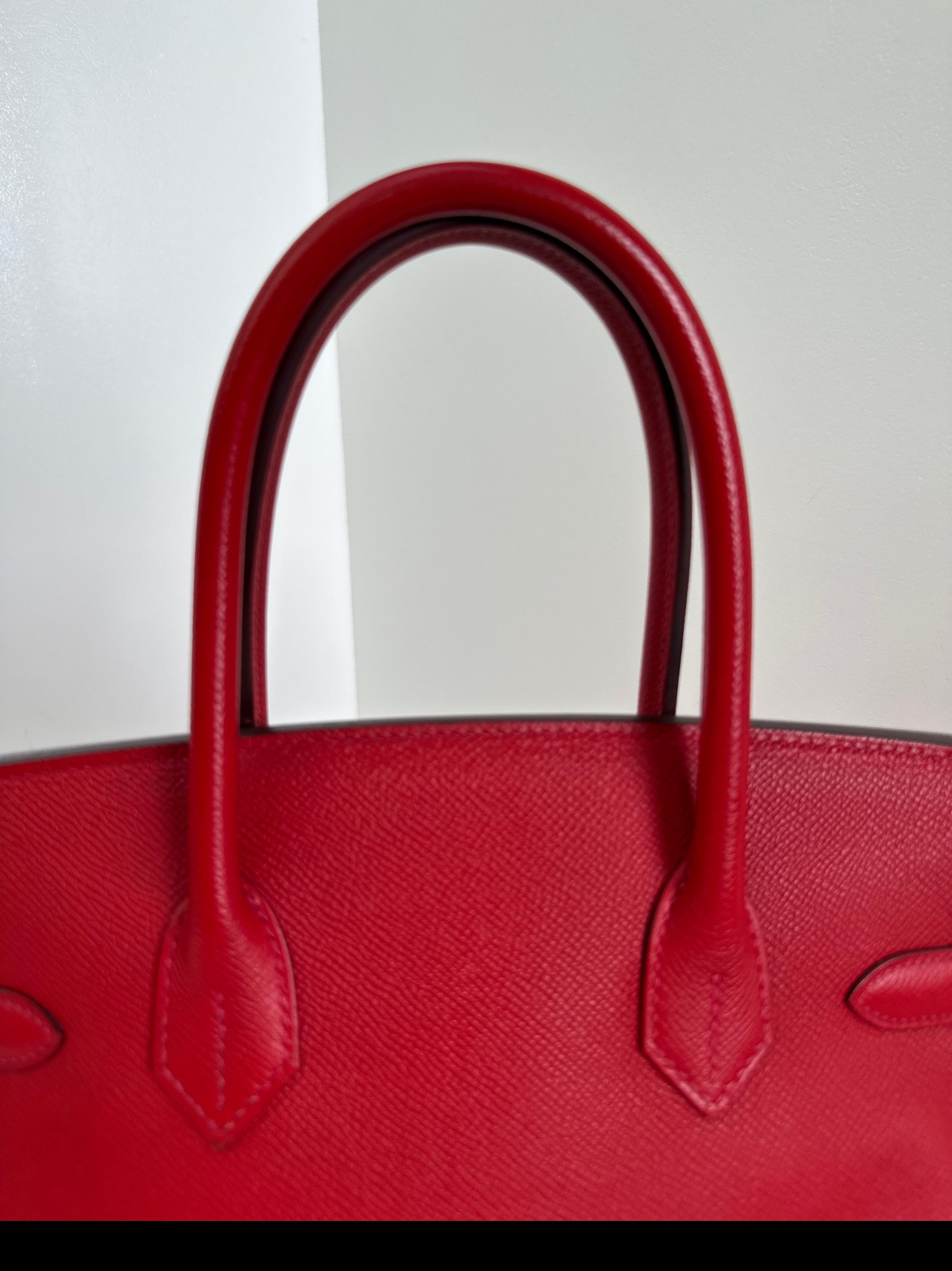 Hermès - Sac Birkin 30 rouge Casaque en vente 15