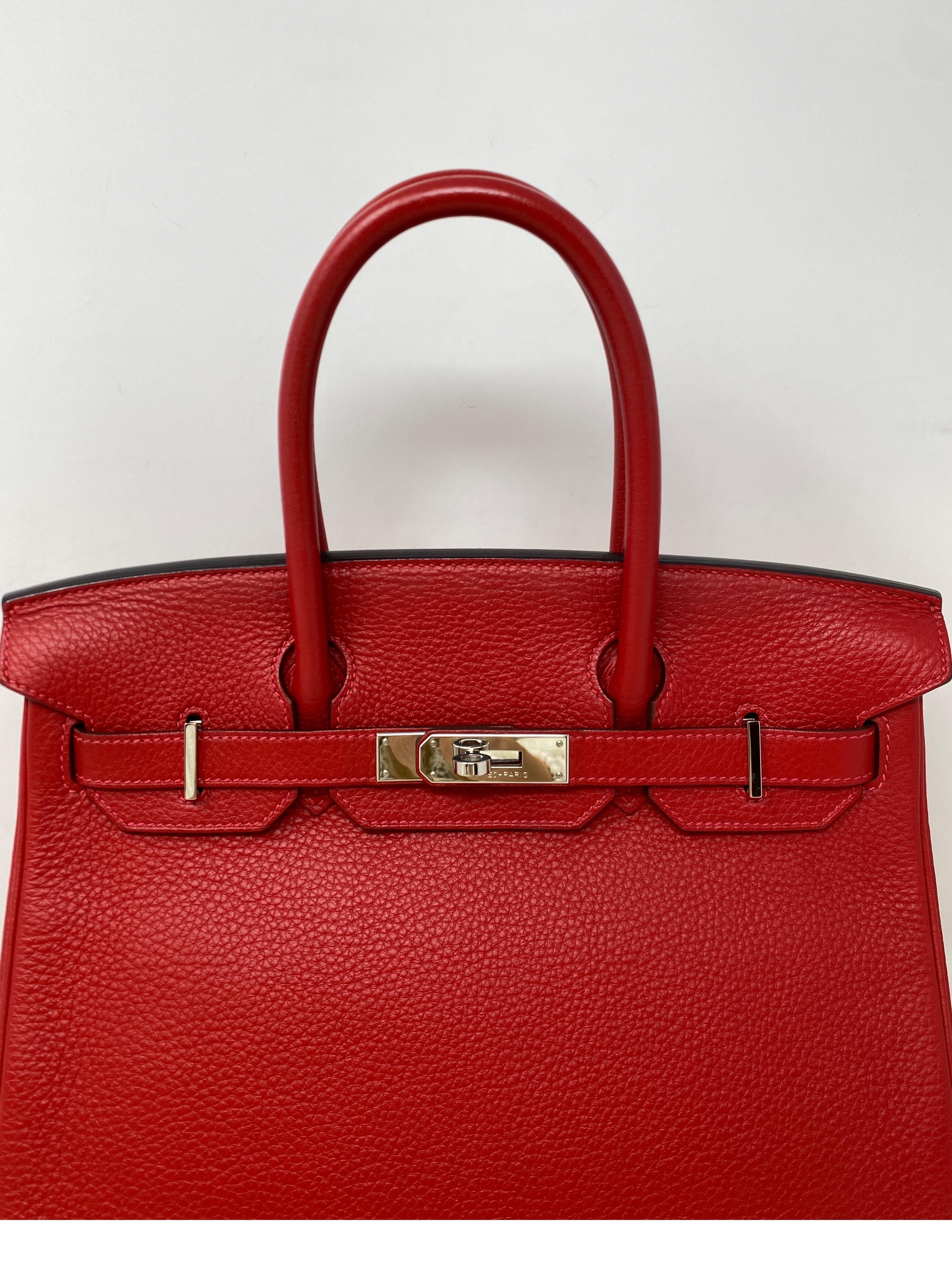 Hermes Rouge Casaque Birkin 30 Bag  In Excellent Condition In Athens, GA