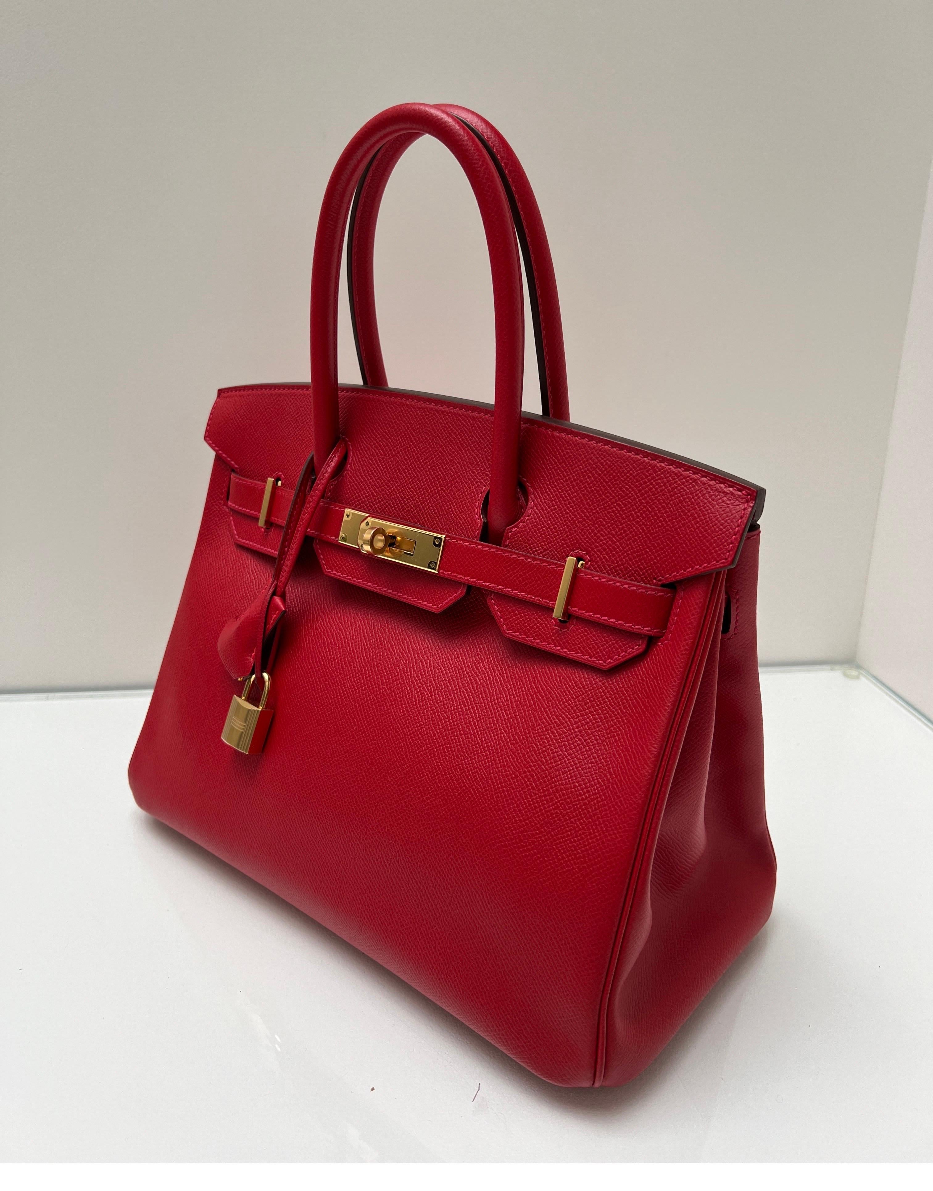 Red Hermes Rouge Casaque Birkin 30 Bag