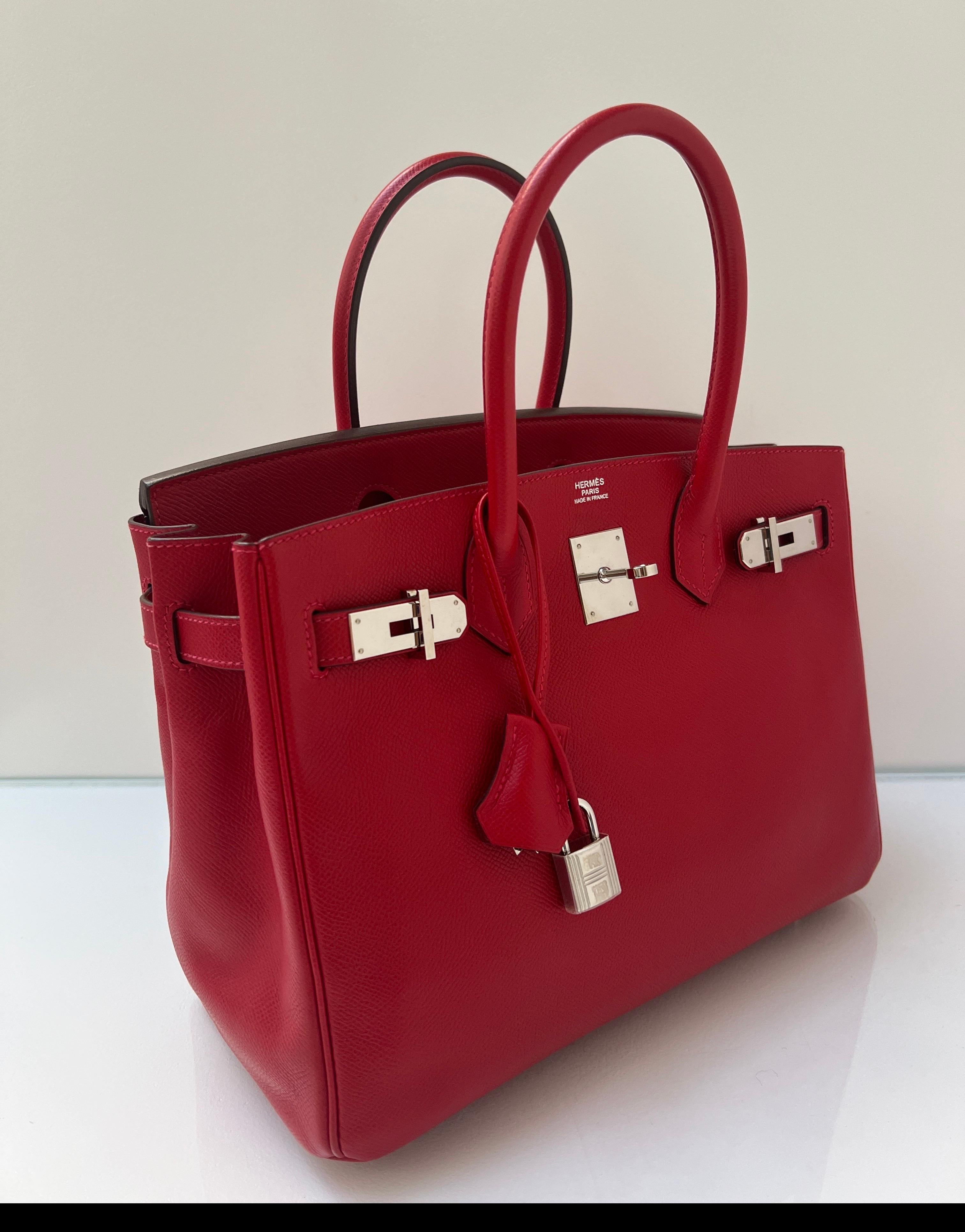 Red Hermes Rouge Casaque Birkin 30 Bag