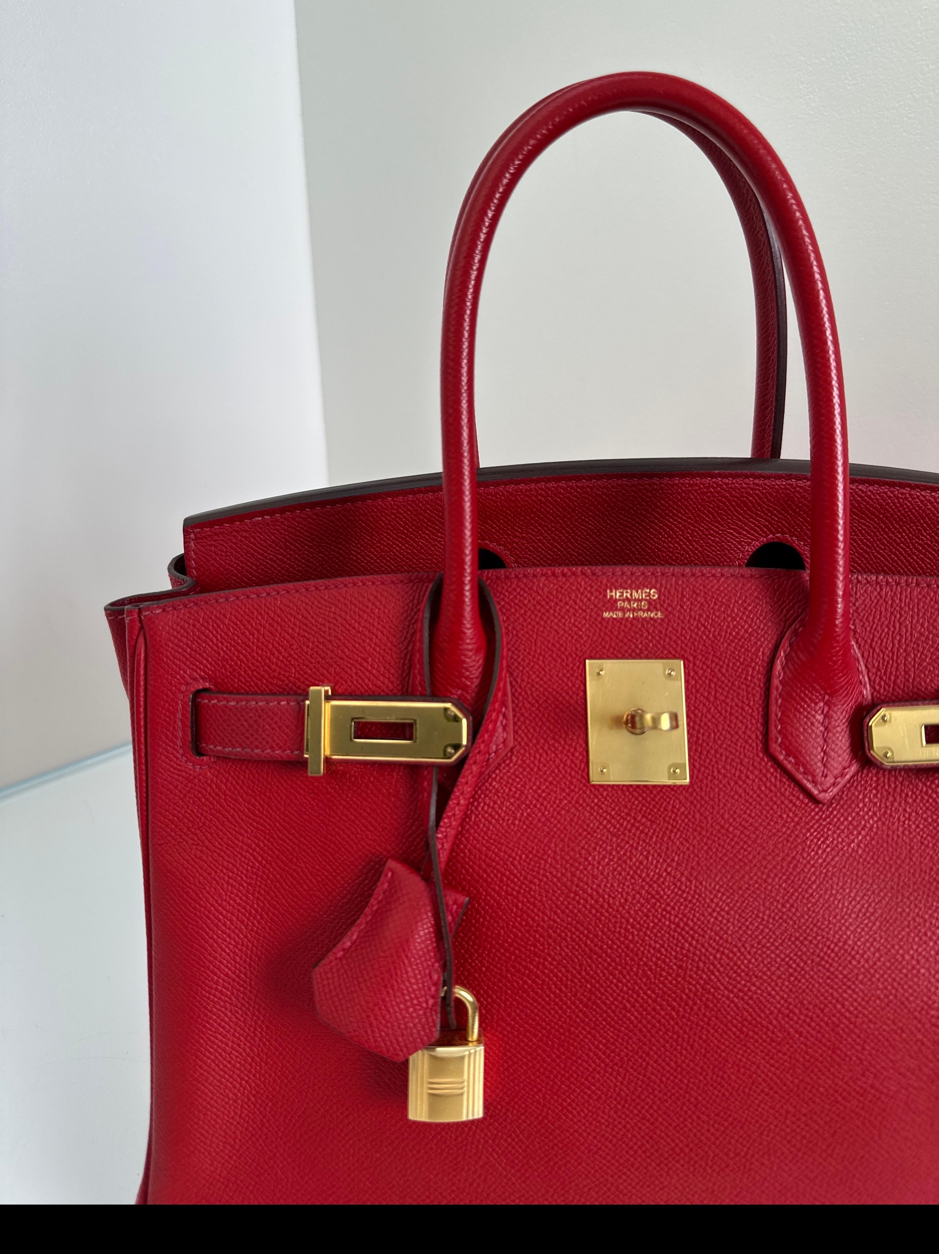 Rouge Hermès - Sac Birkin 30 rouge Casaque en vente