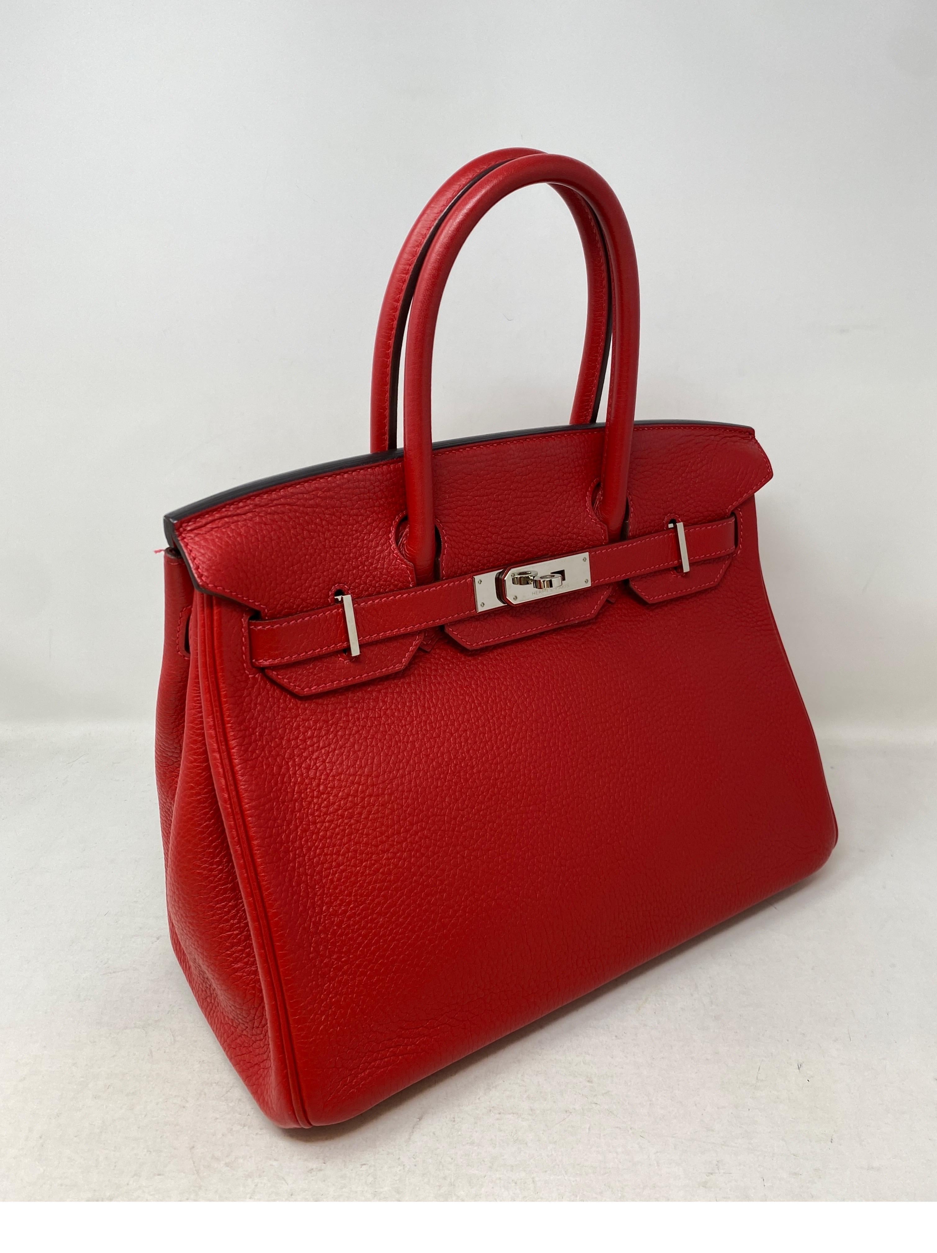 Women's or Men's Hermes Rouge Casaque Birkin 30 Bag 