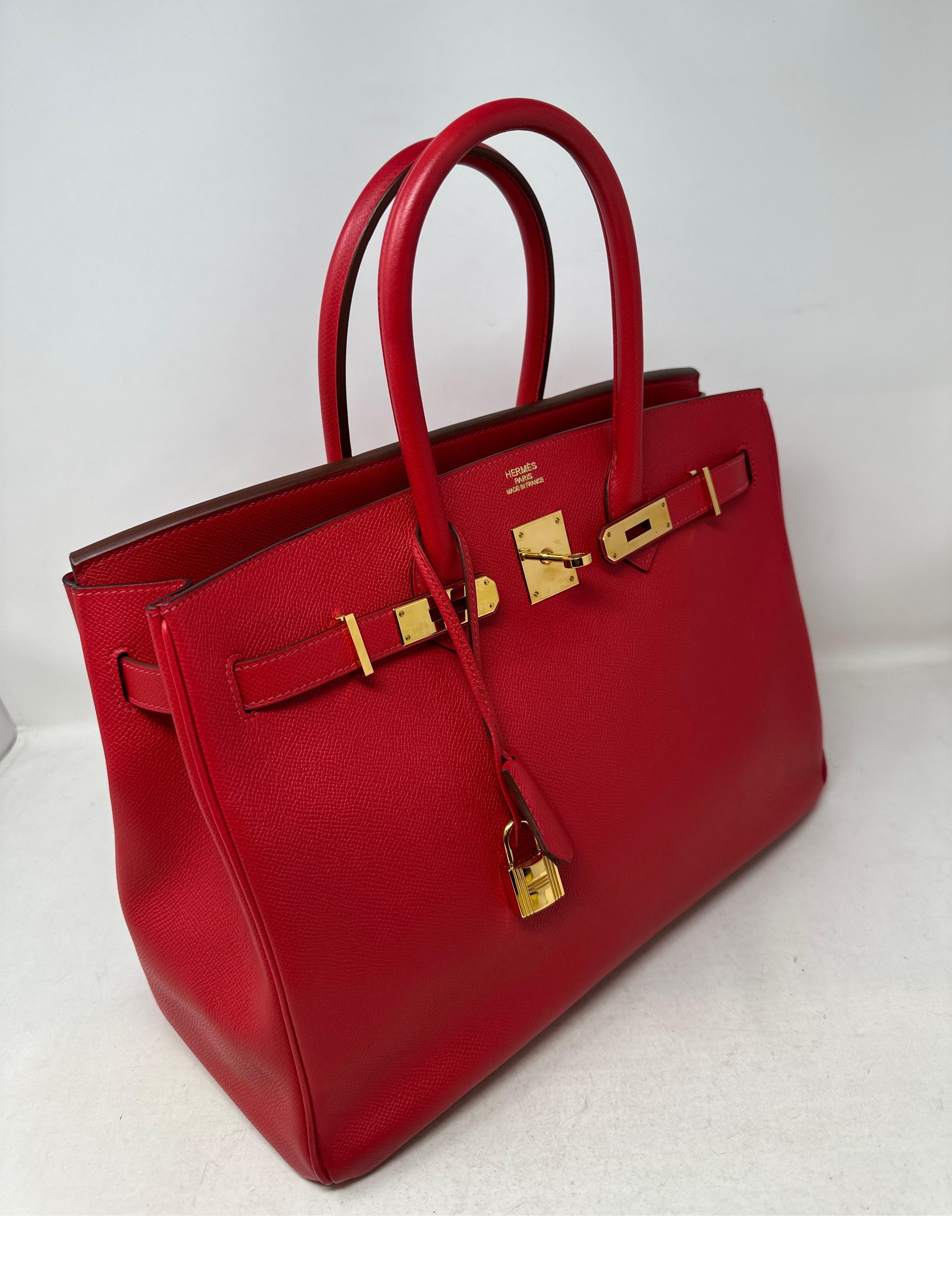 Women's or Men's Hermes Rouge Casaque Birkin 30 Bag 