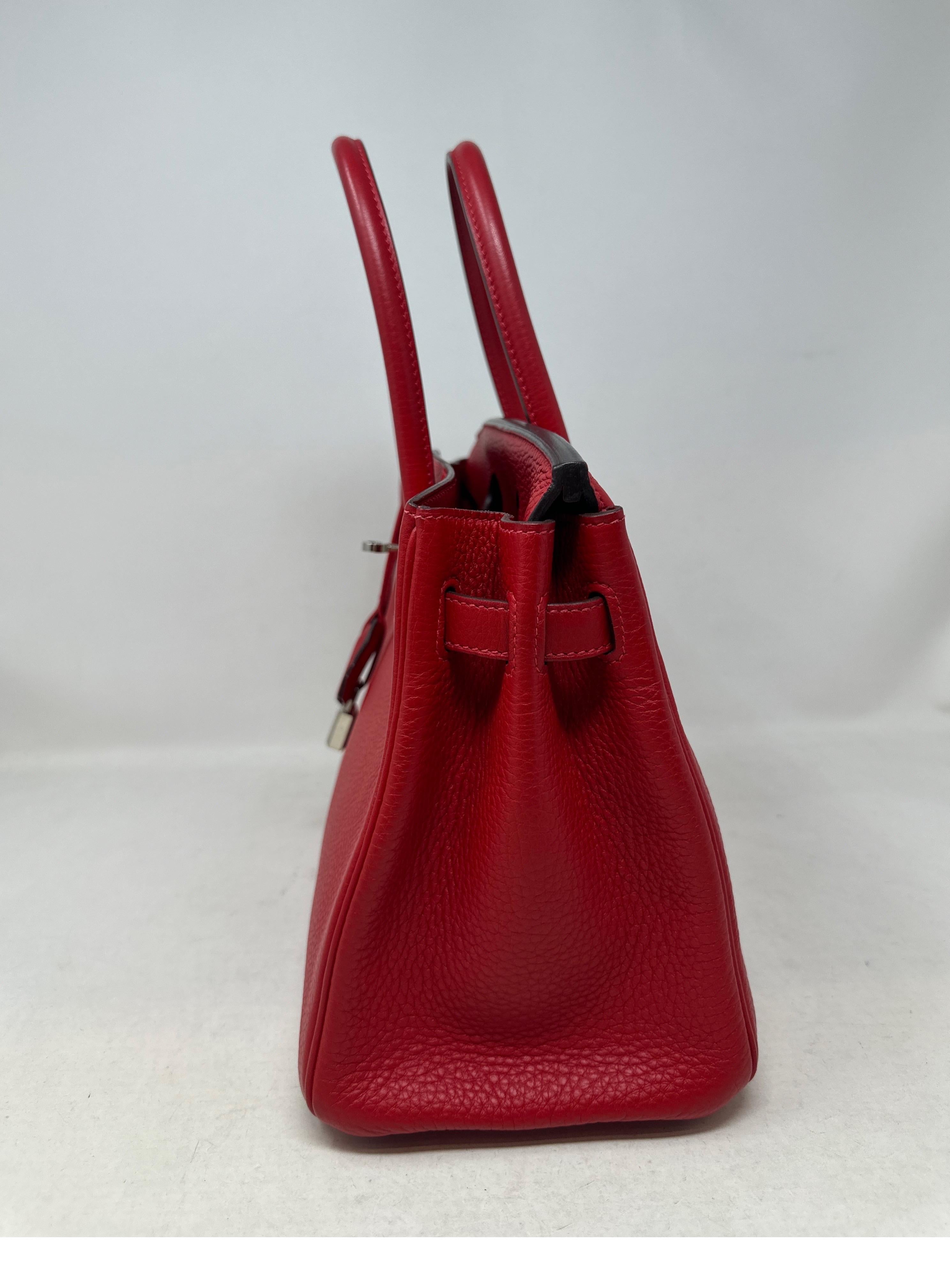Hermès - Sac Birkin 30 rouge Casaque Unisexe en vente